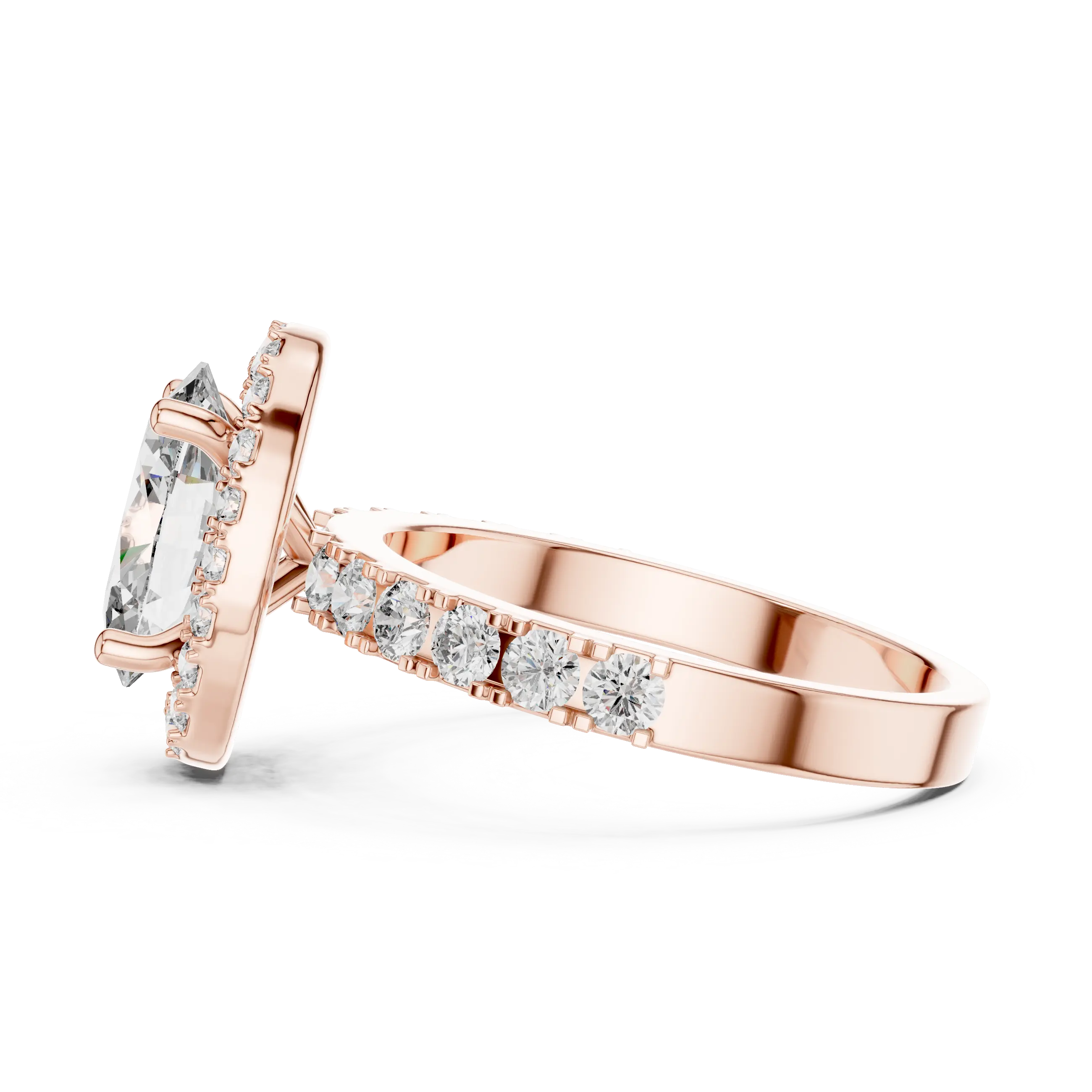 MJR019 - Oval Cut Halo Engagement Ring