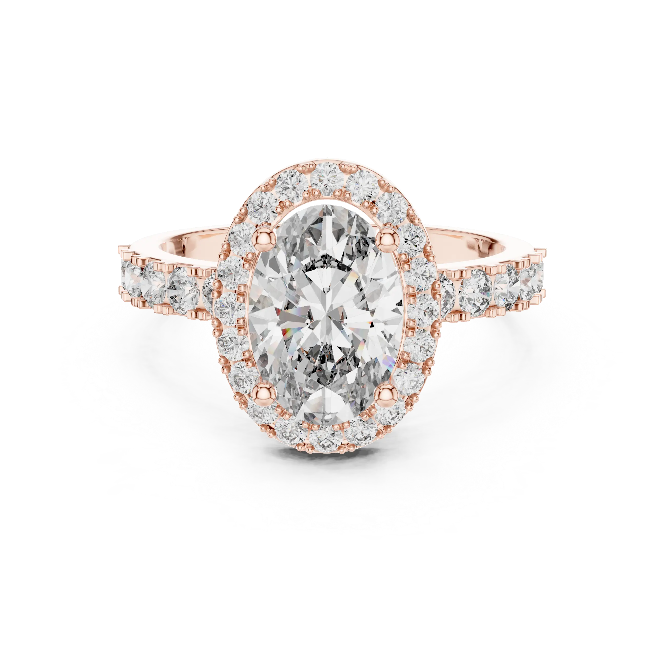 MJR019 - Oval Cut Halo Engagement Ring