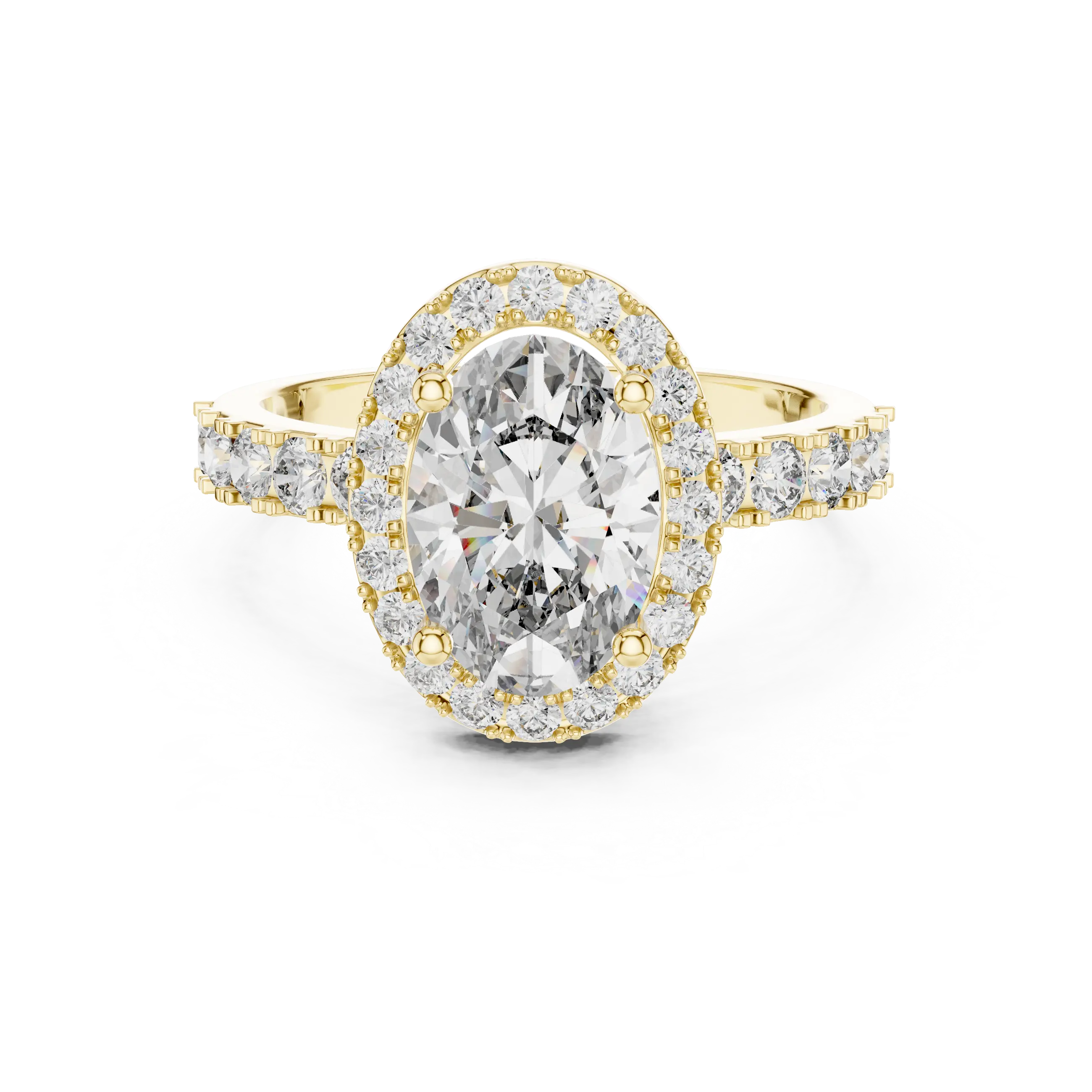 MJR019 - Oval Cut Halo Engagement Ring