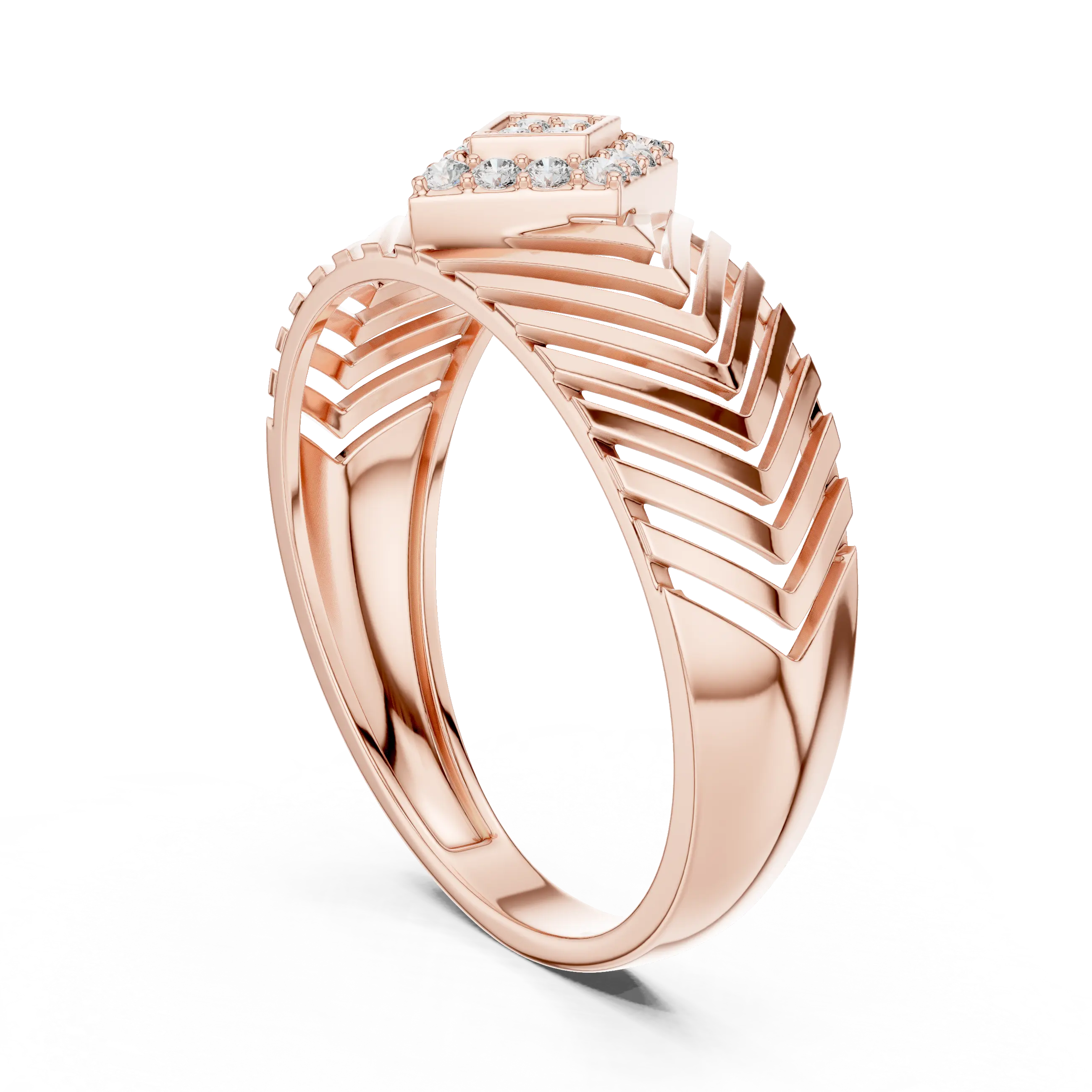 MJBS58 - Rhombus Cluster Diamond Statement Ring