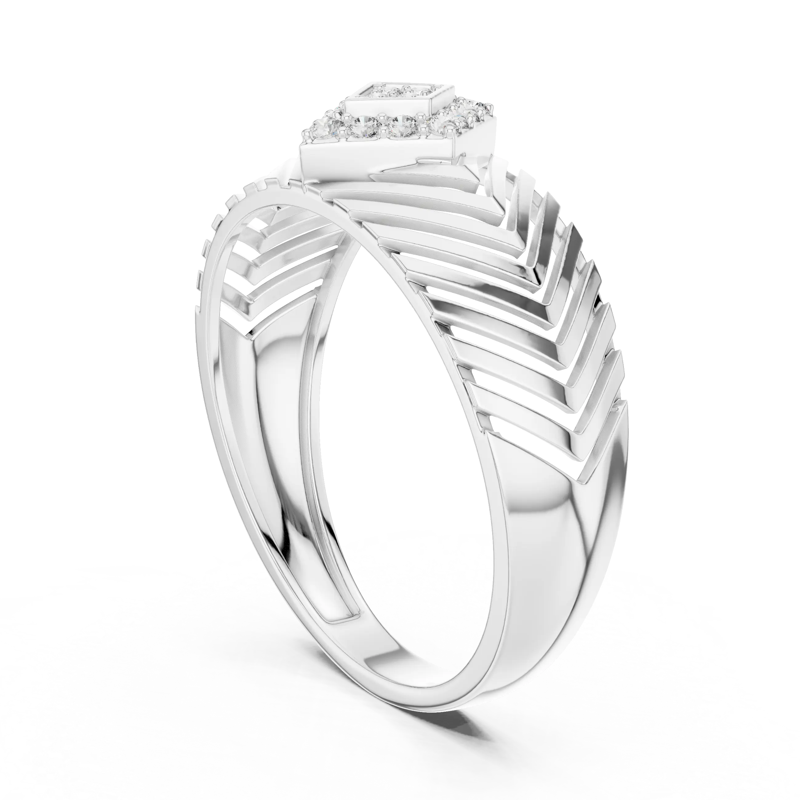 MJBS58 - Rhombus Cluster Diamond Statement Ring
