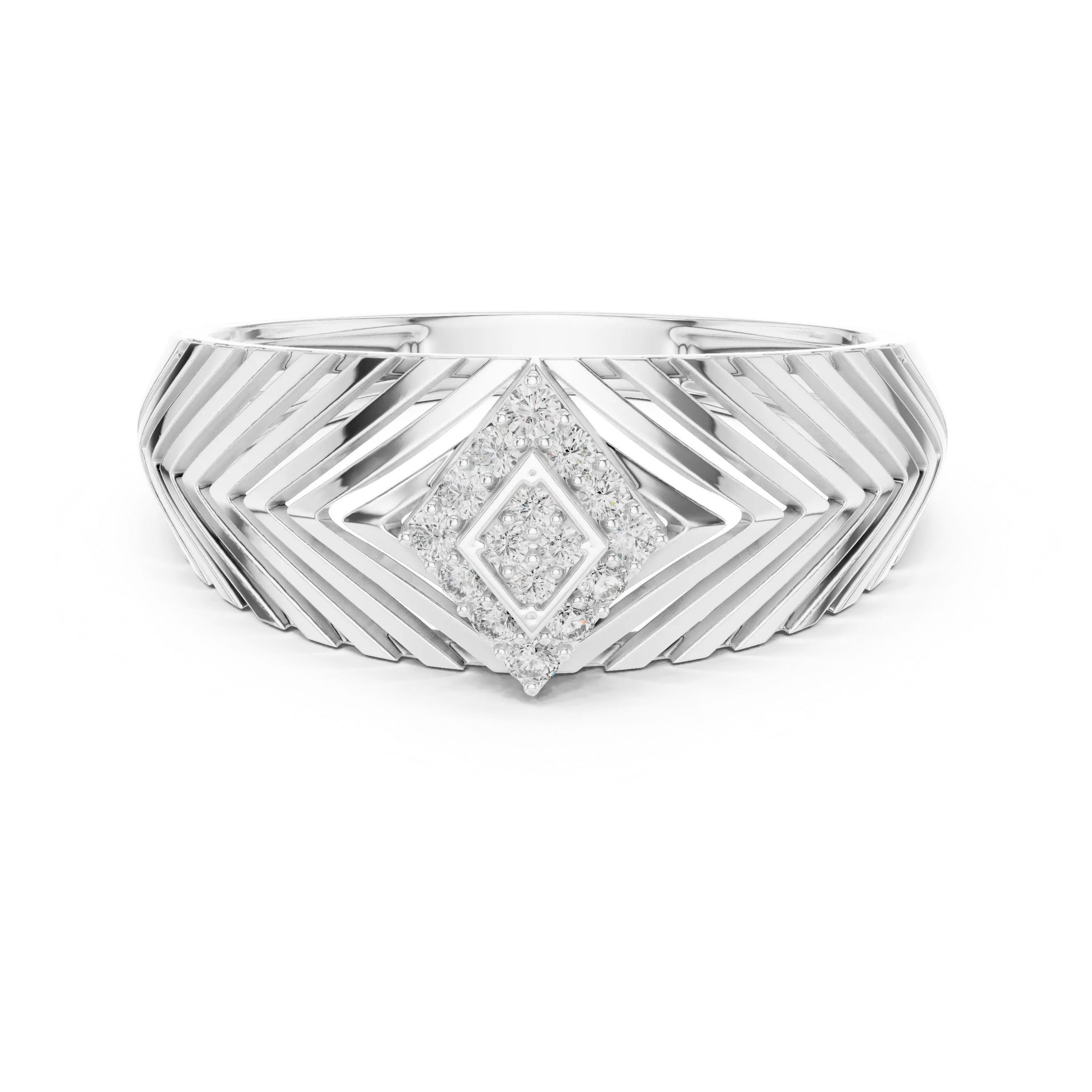 MJBS58 - Rhombus Cluster Diamond Statement Ring