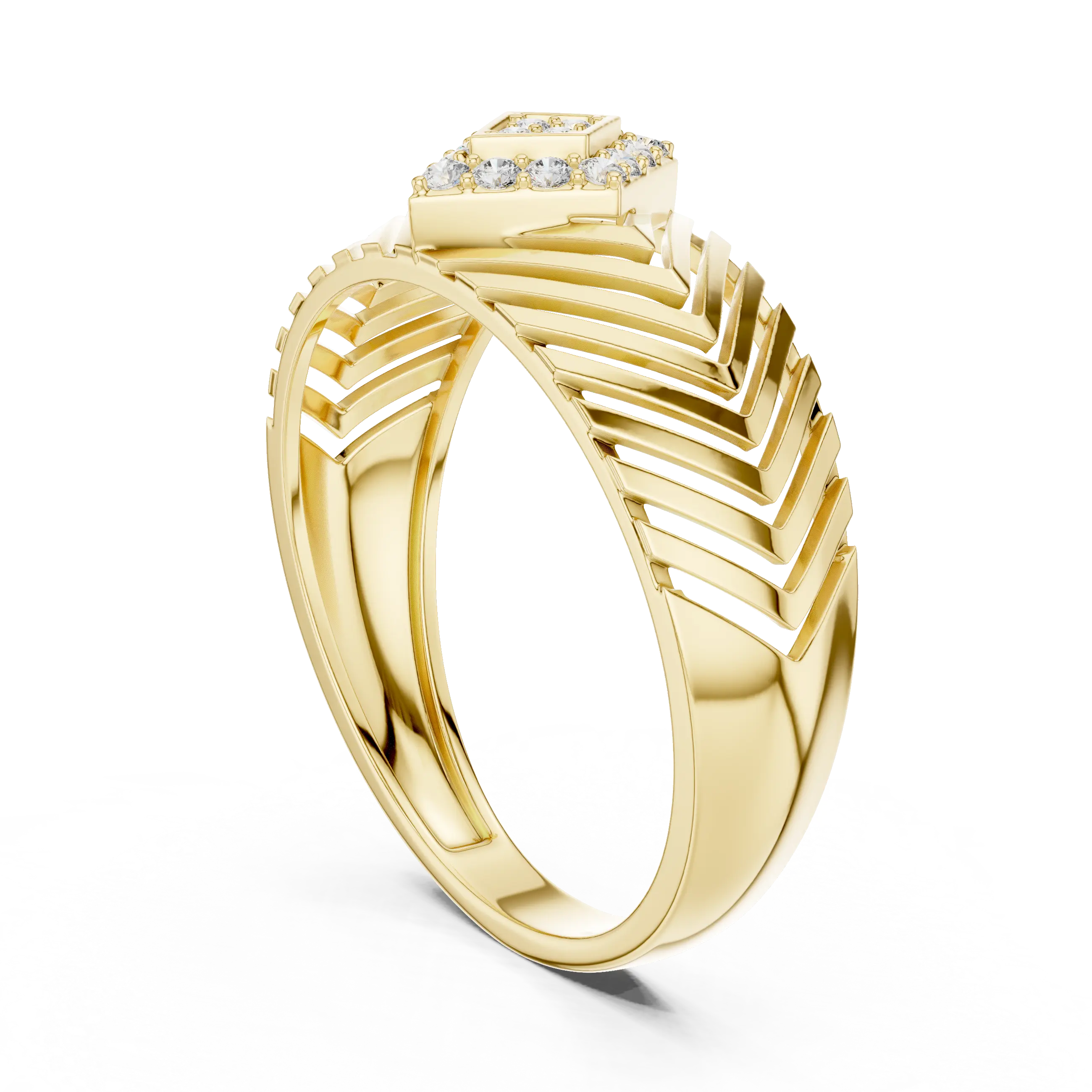 MJBS58 - Rhombus Cluster Diamond Statement Ring