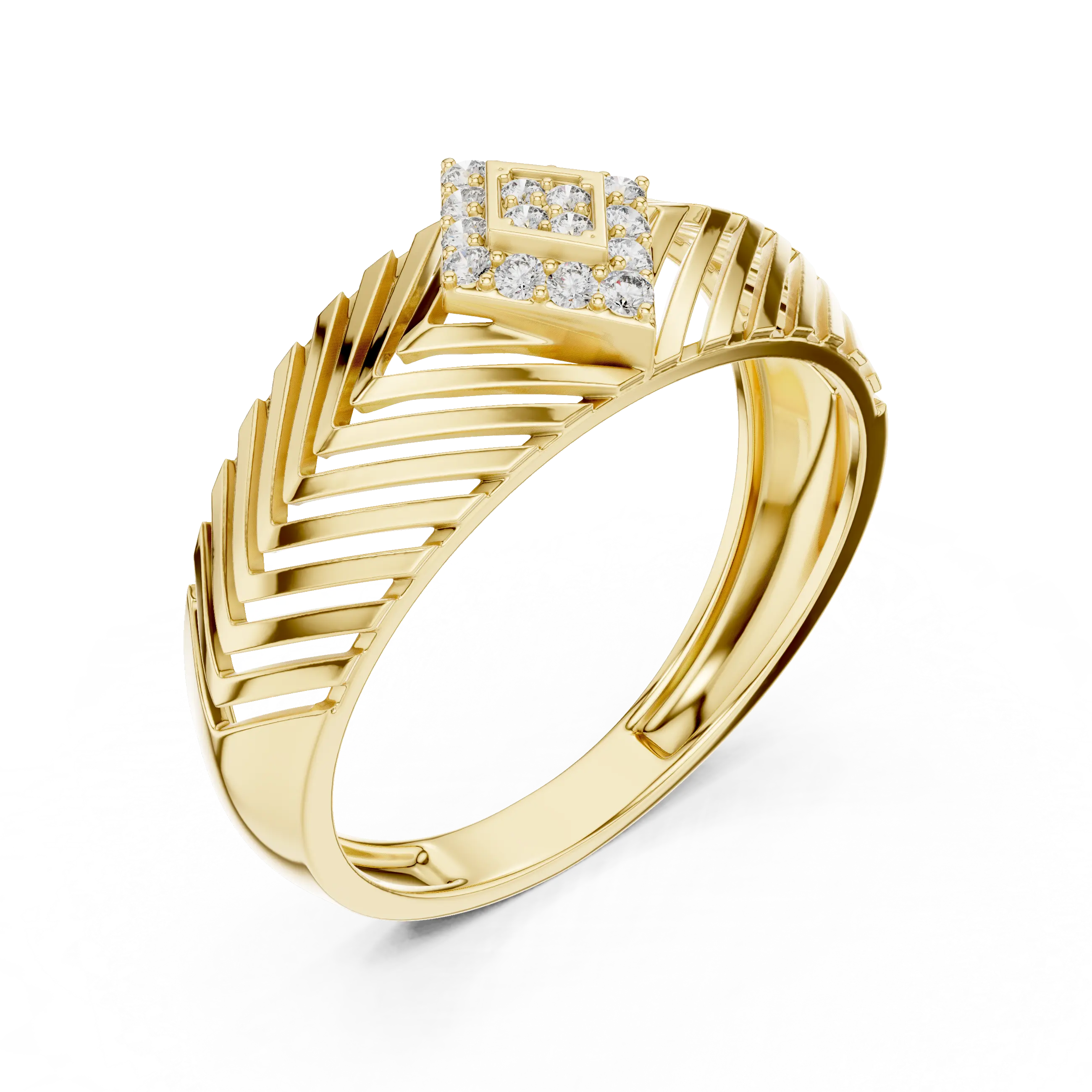 MJBS58 - Rhombus Cluster Diamond Statement Ring