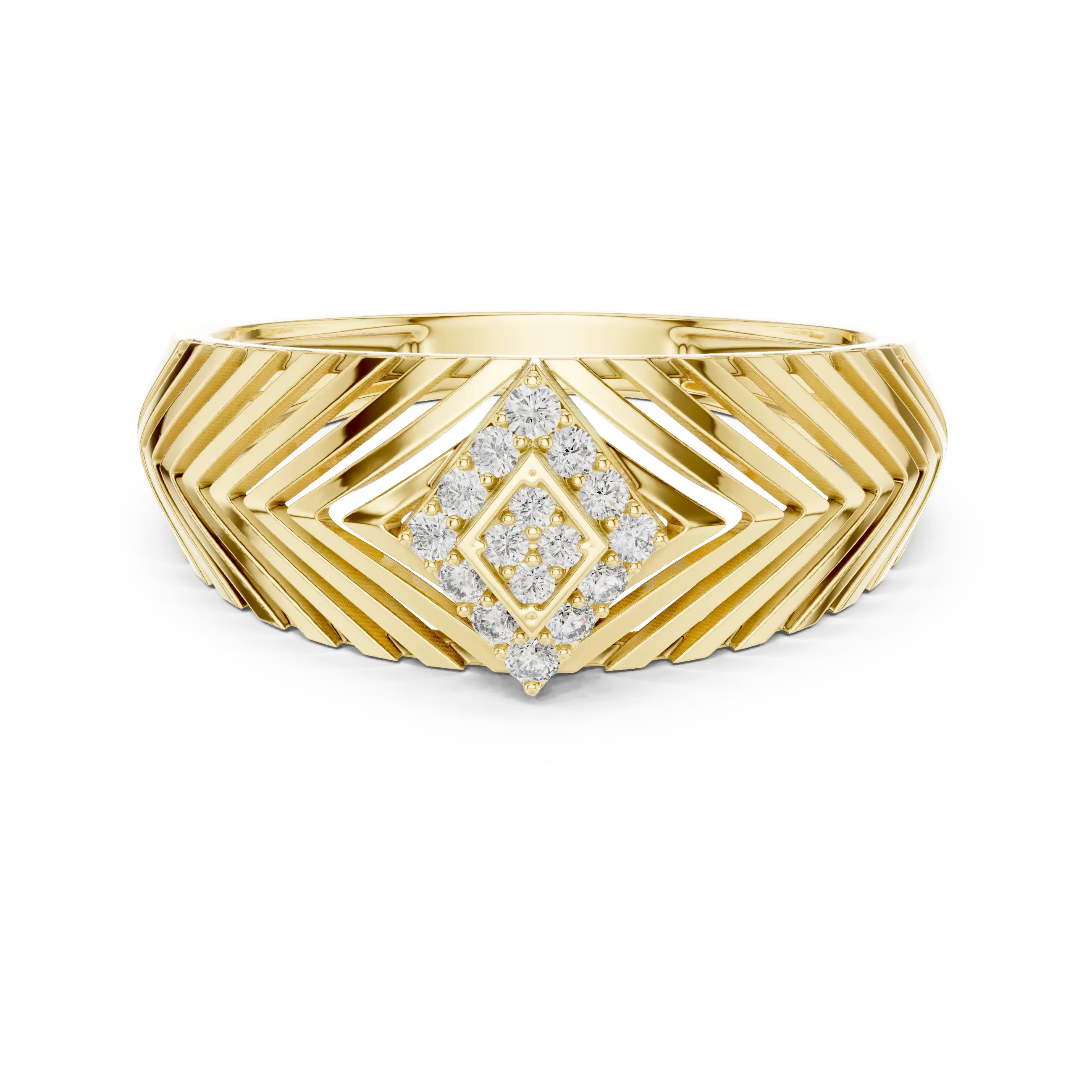 MJBS58 - Rhombus Cluster Diamond Statement Ring
