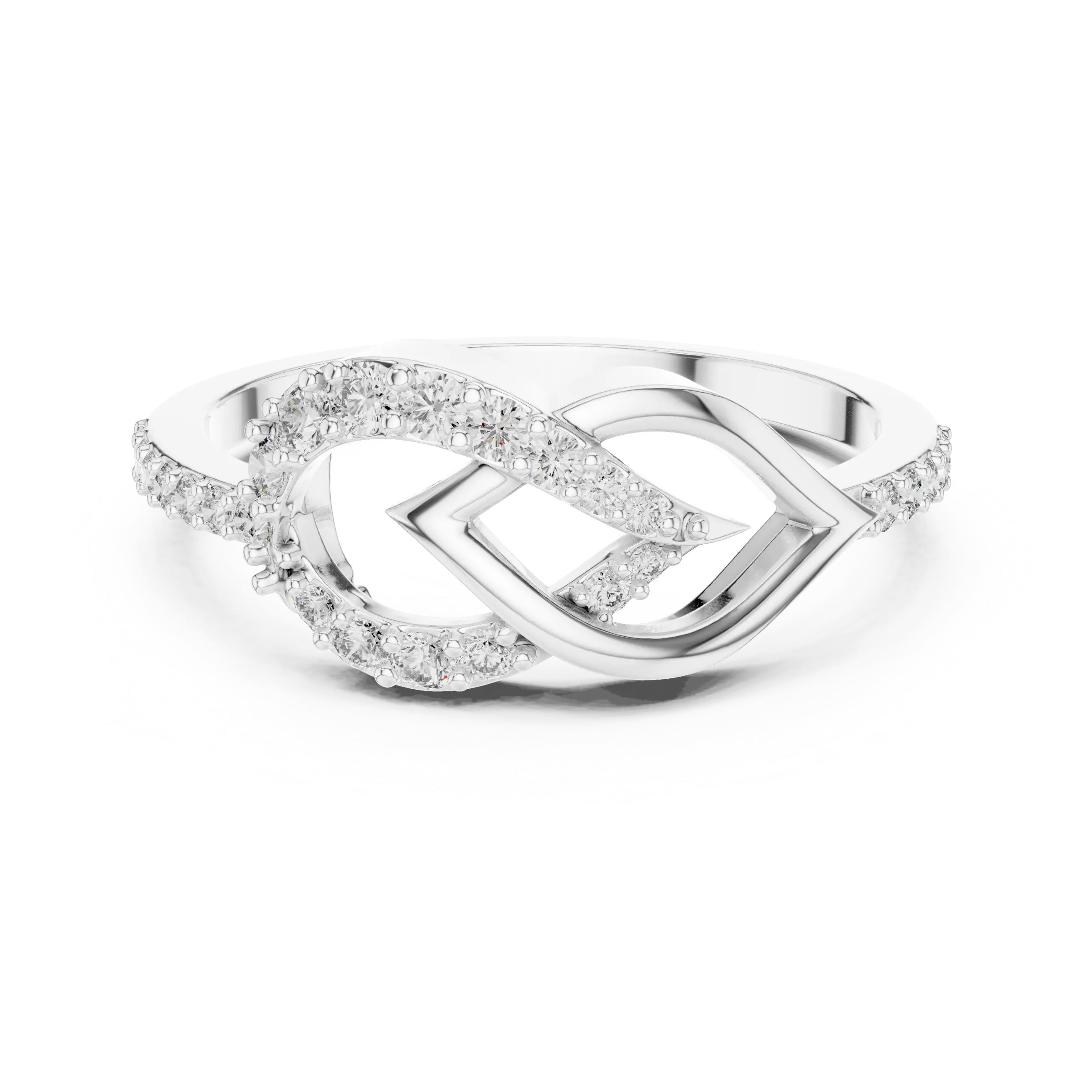 MJBS59 - Infinity Crossover Diamond Promise Ring