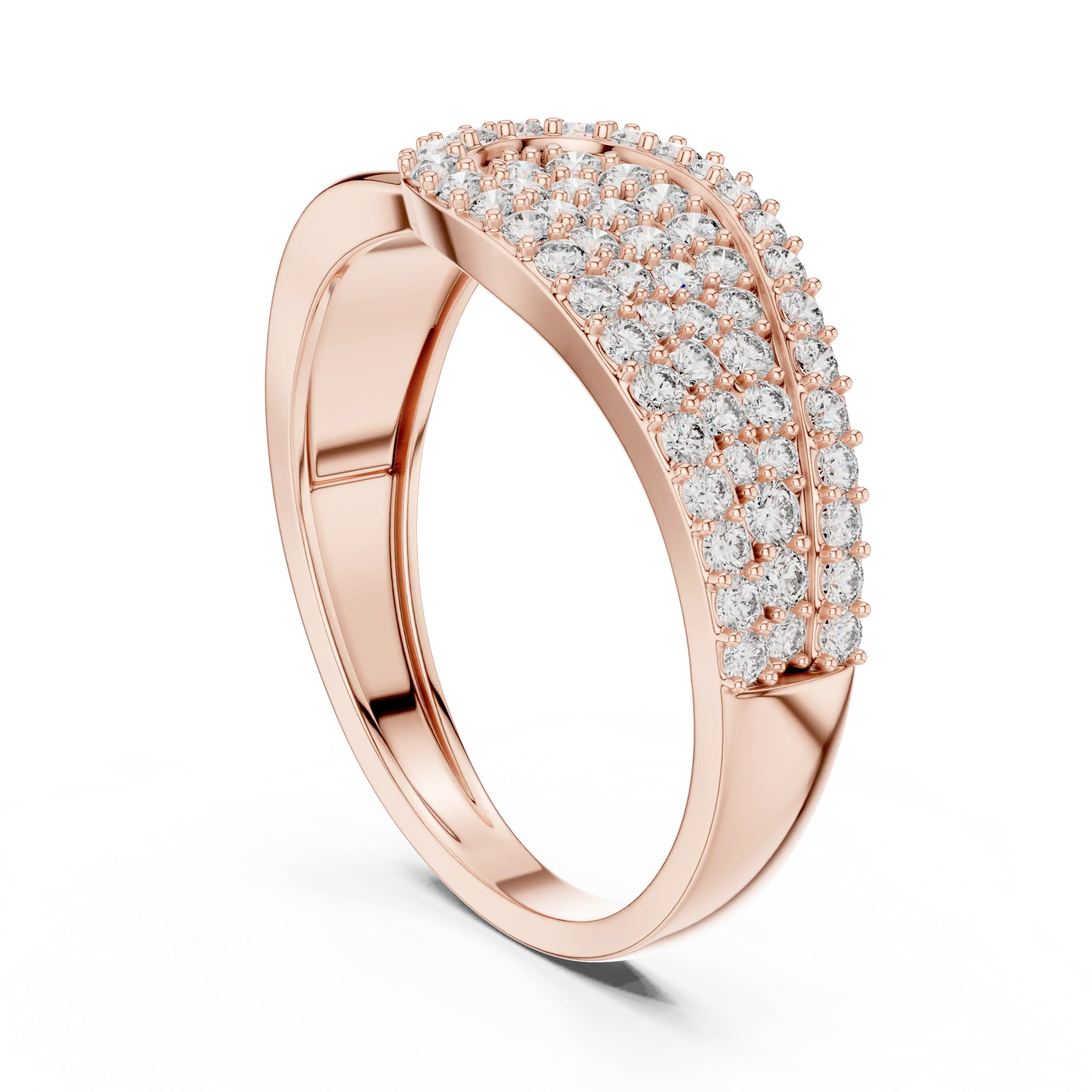 MJAR005 - Asymmetric Teardrop Medallion Wide Statement Ring