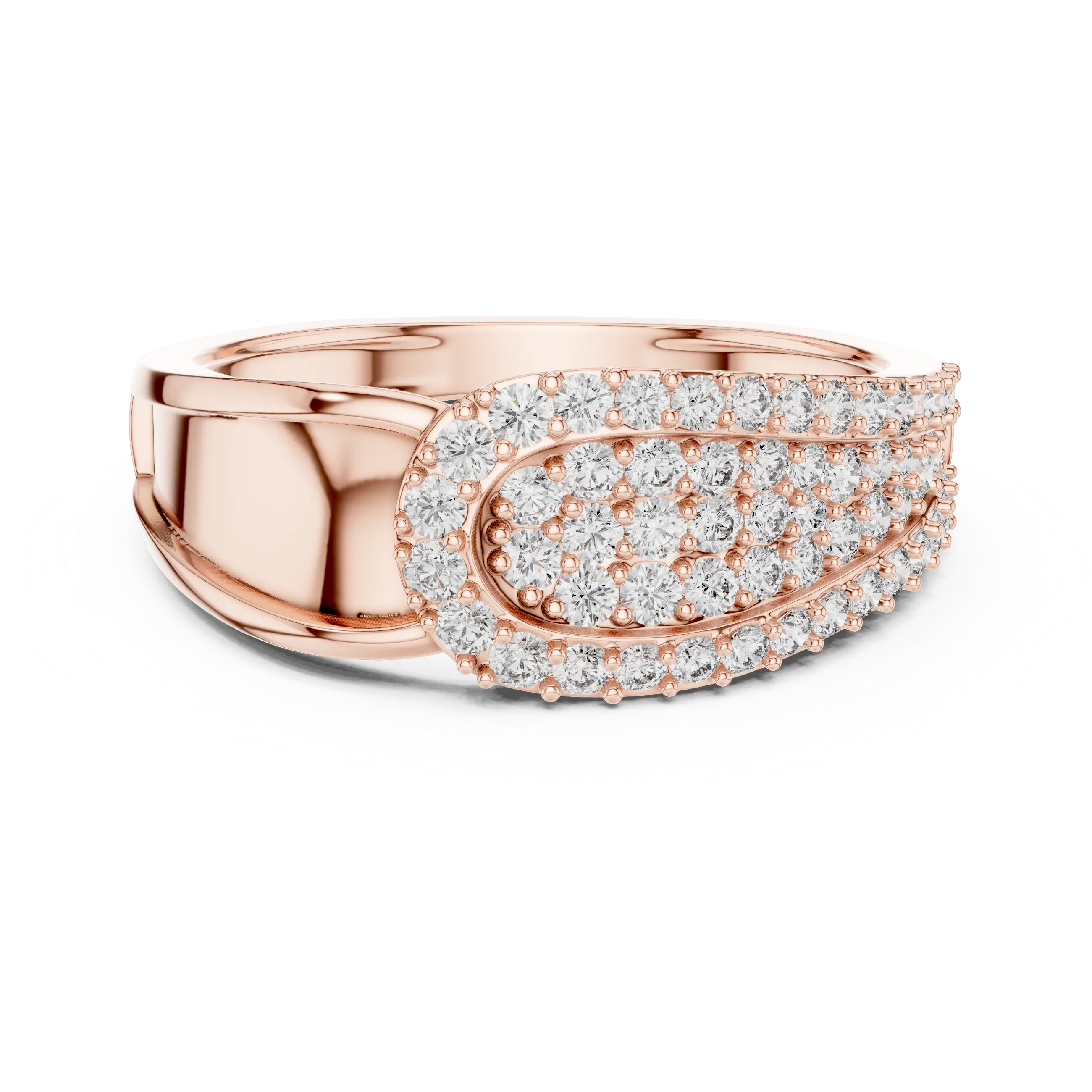 MJAR005 - Asymmetric Teardrop Medallion Wide Statement Ring