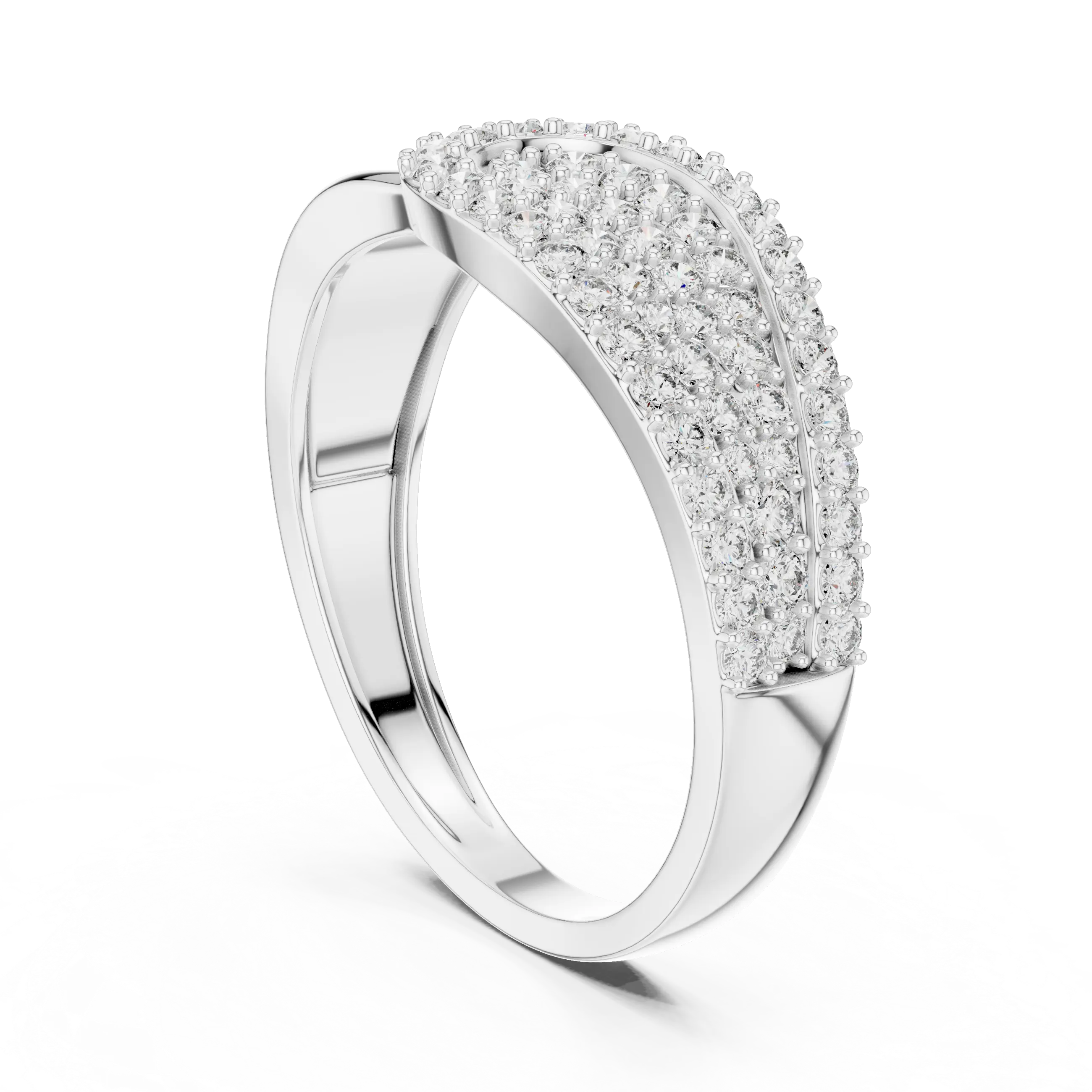 MJAR005 - Asymmetric Teardrop Medallion Wide Statement Ring