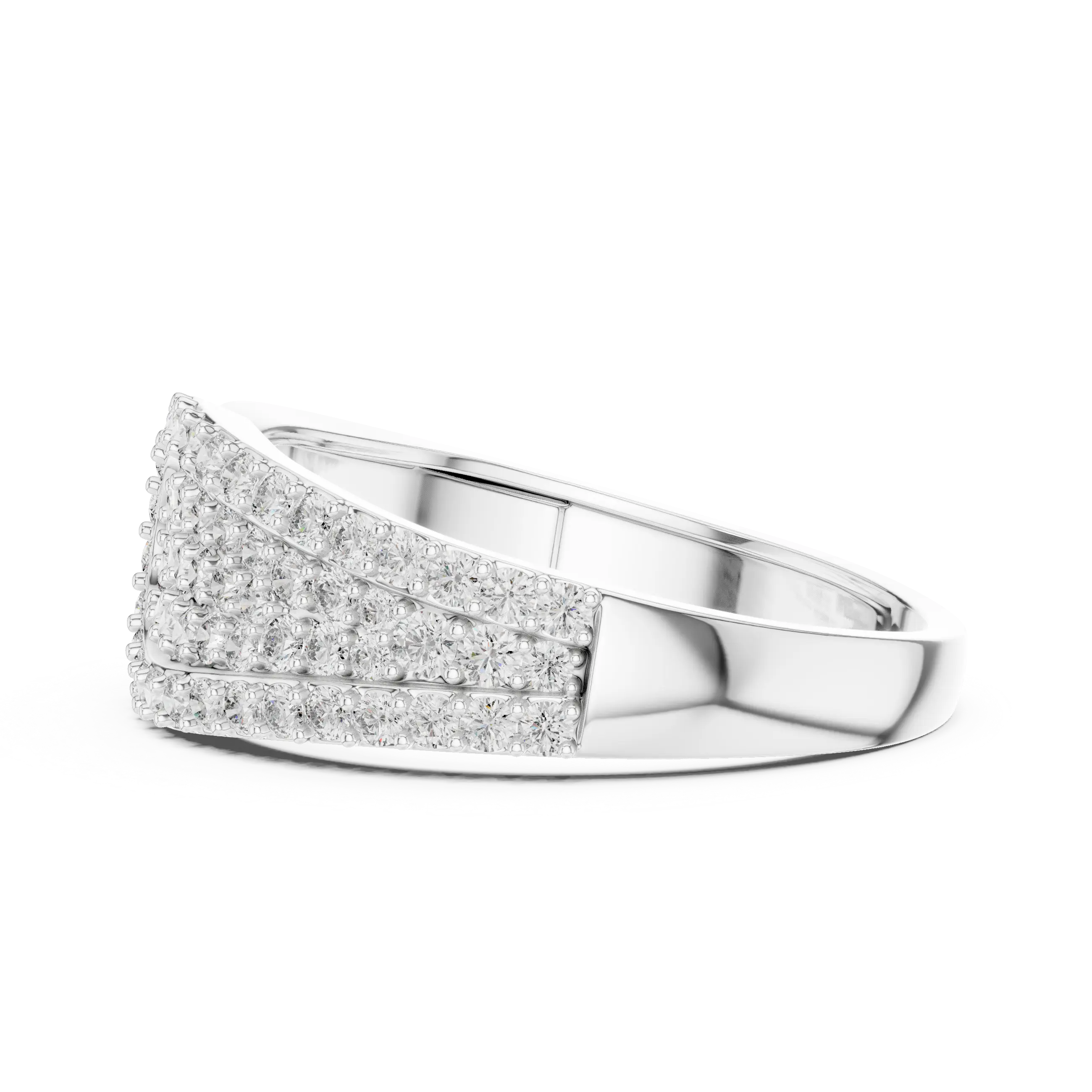 MJAR005 - Asymmetric Teardrop Medallion Wide Statement Ring