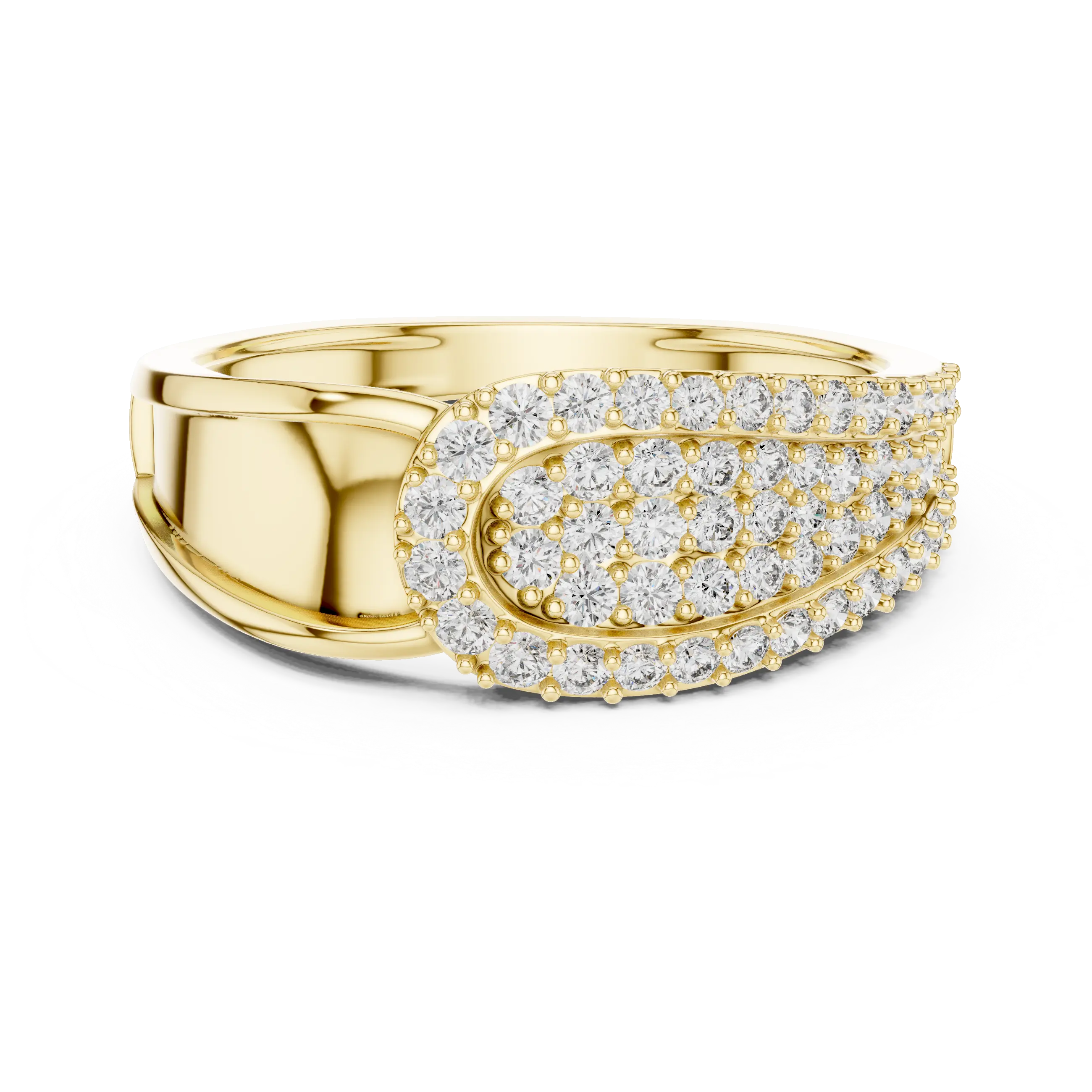 MJAR005 - Asymmetric Teardrop Medallion Wide Statement Ring