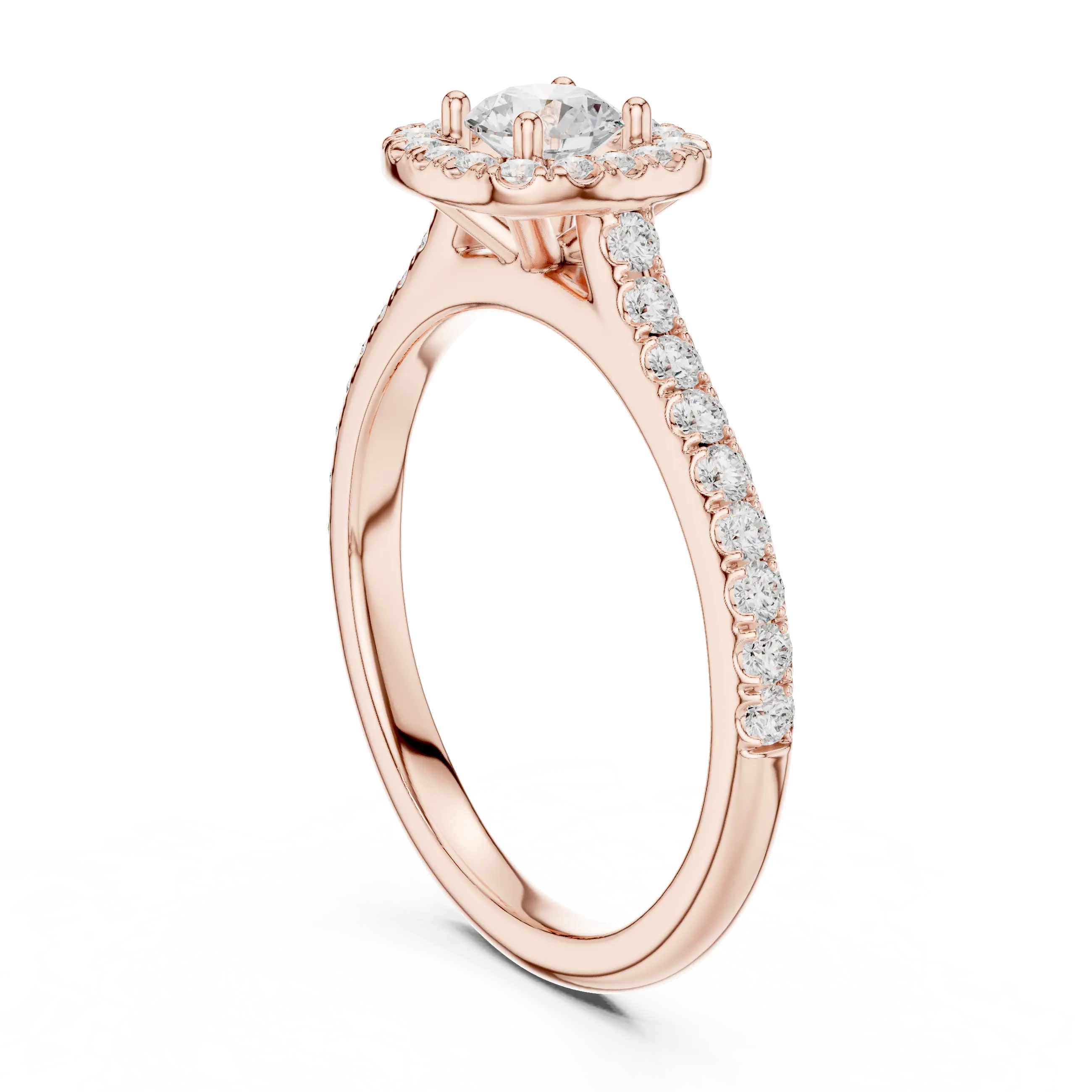 MJR0102 - Round Center Stone Enclosed in Square Halo Setting
