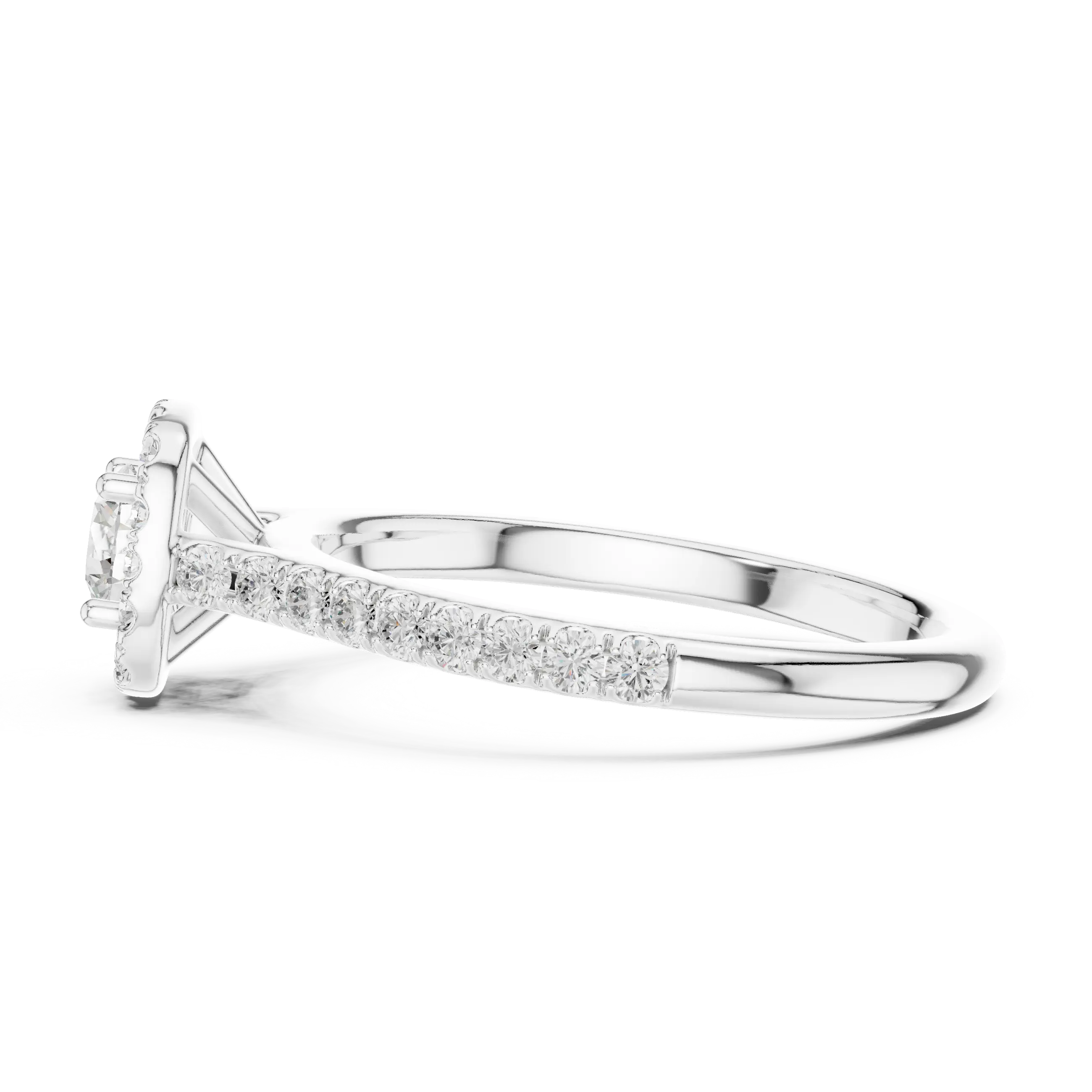 MJR0102 - Round Center Stone Enclosed in Square Halo Setting