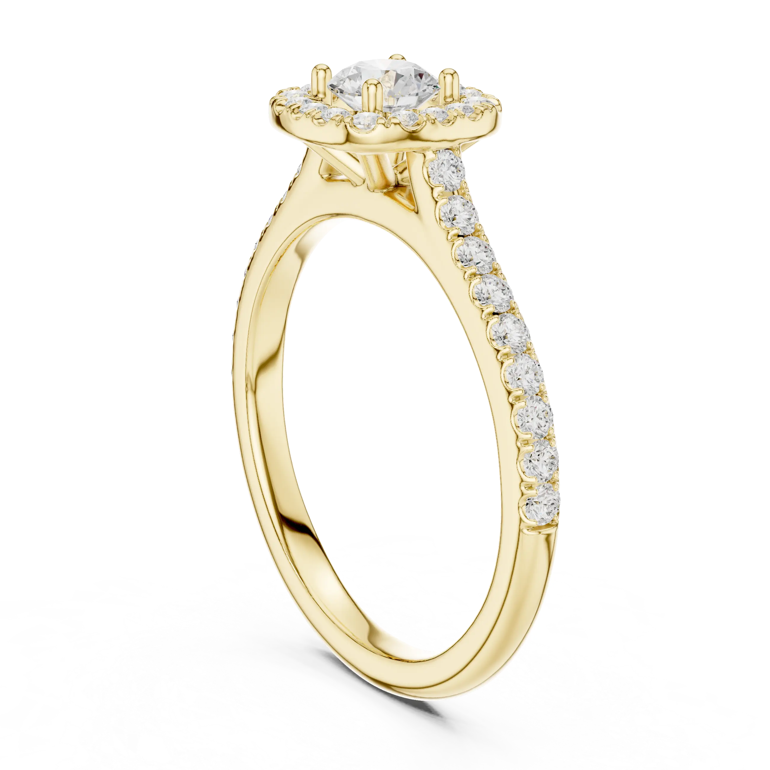 MJR0102 - Round Center Stone Enclosed in Square Halo Setting