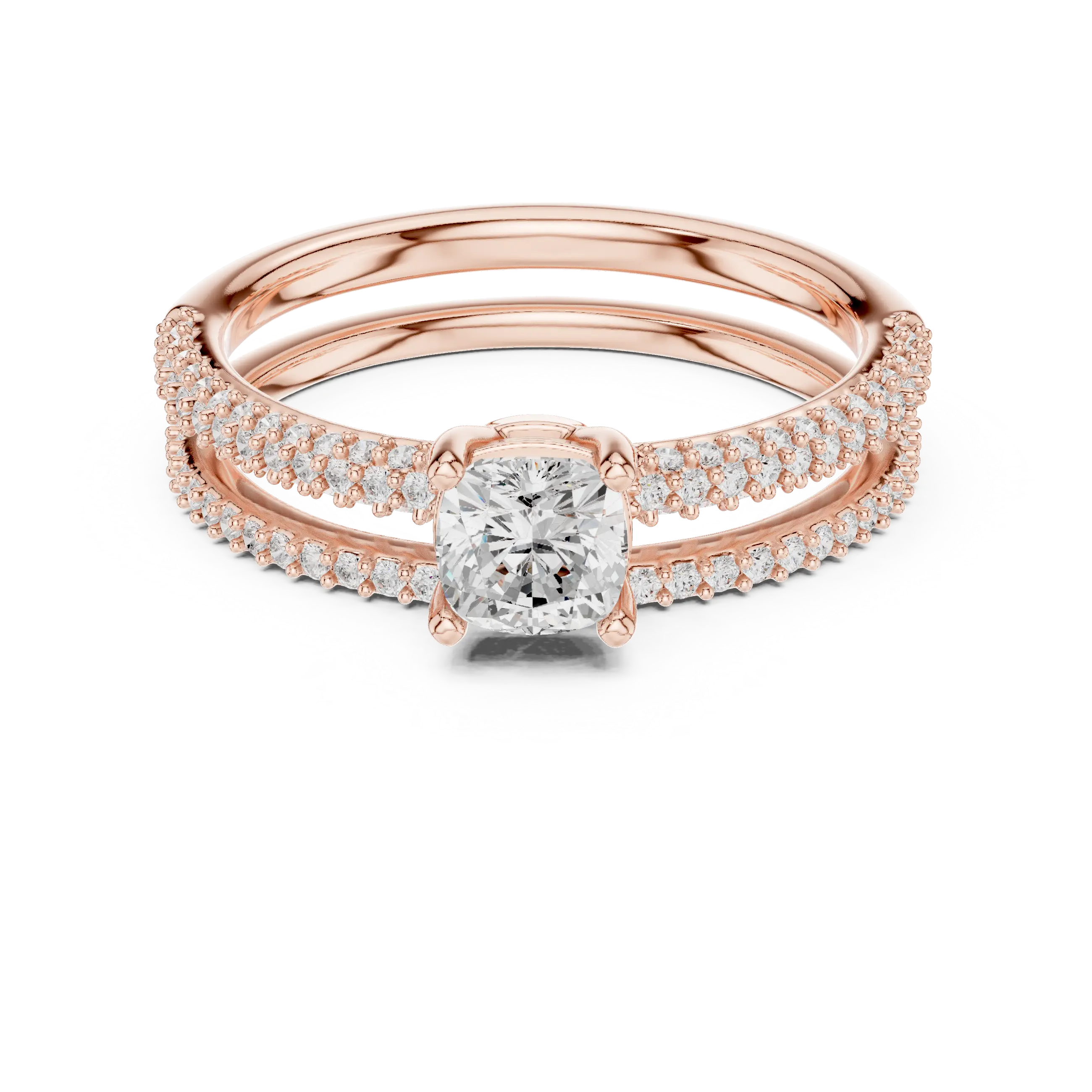 MJTW7 - Shimmering Dual Strand Cushion Accent Bridal Set