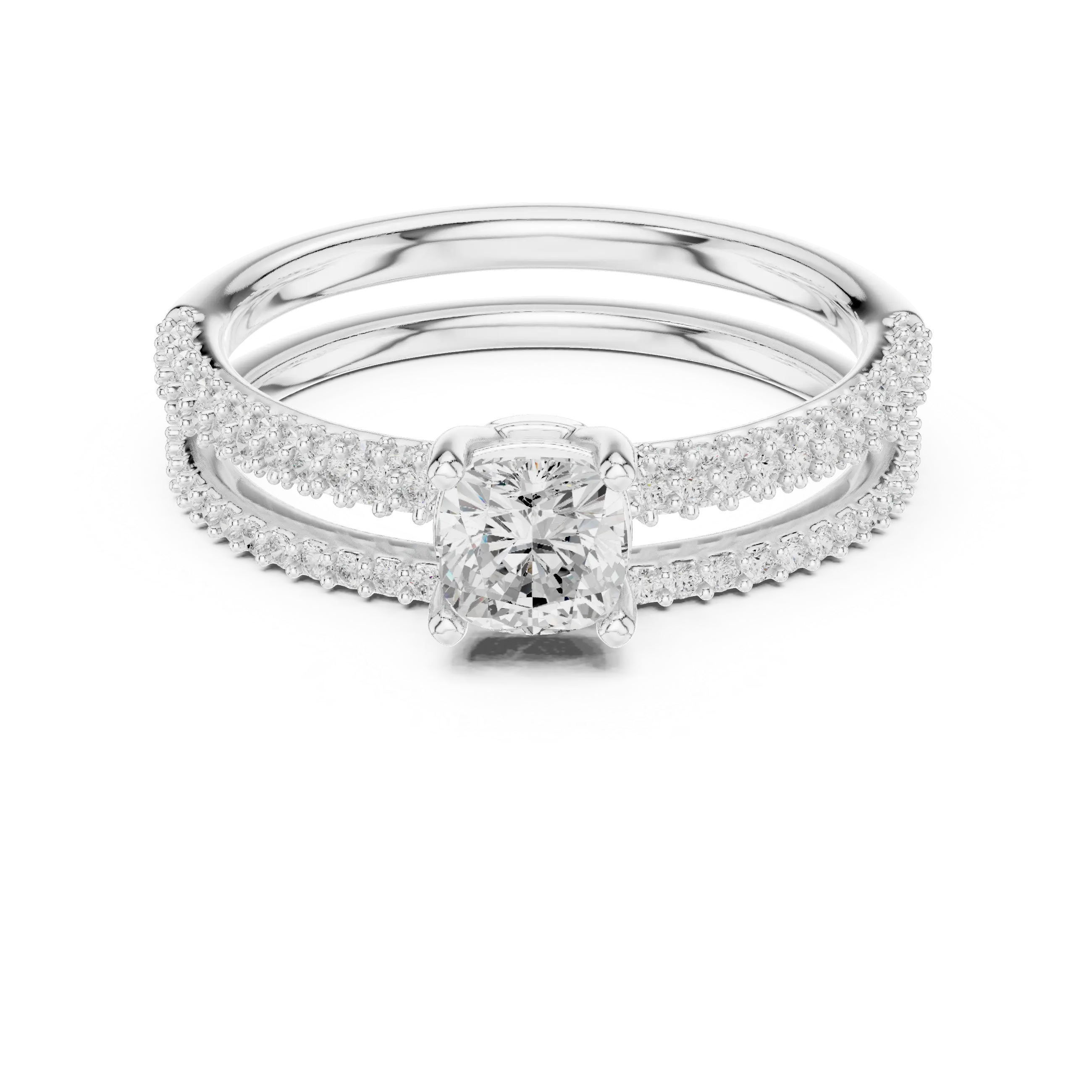 MJTW7 - Shimmering Dual Strand Cushion Accent Bridal Set