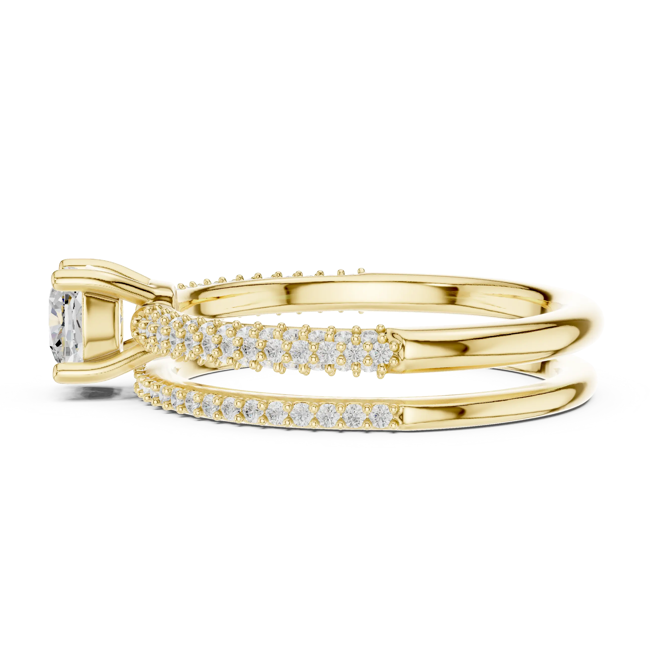 MJTW7 - Shimmering Dual Strand Cushion Accent Bridal Set