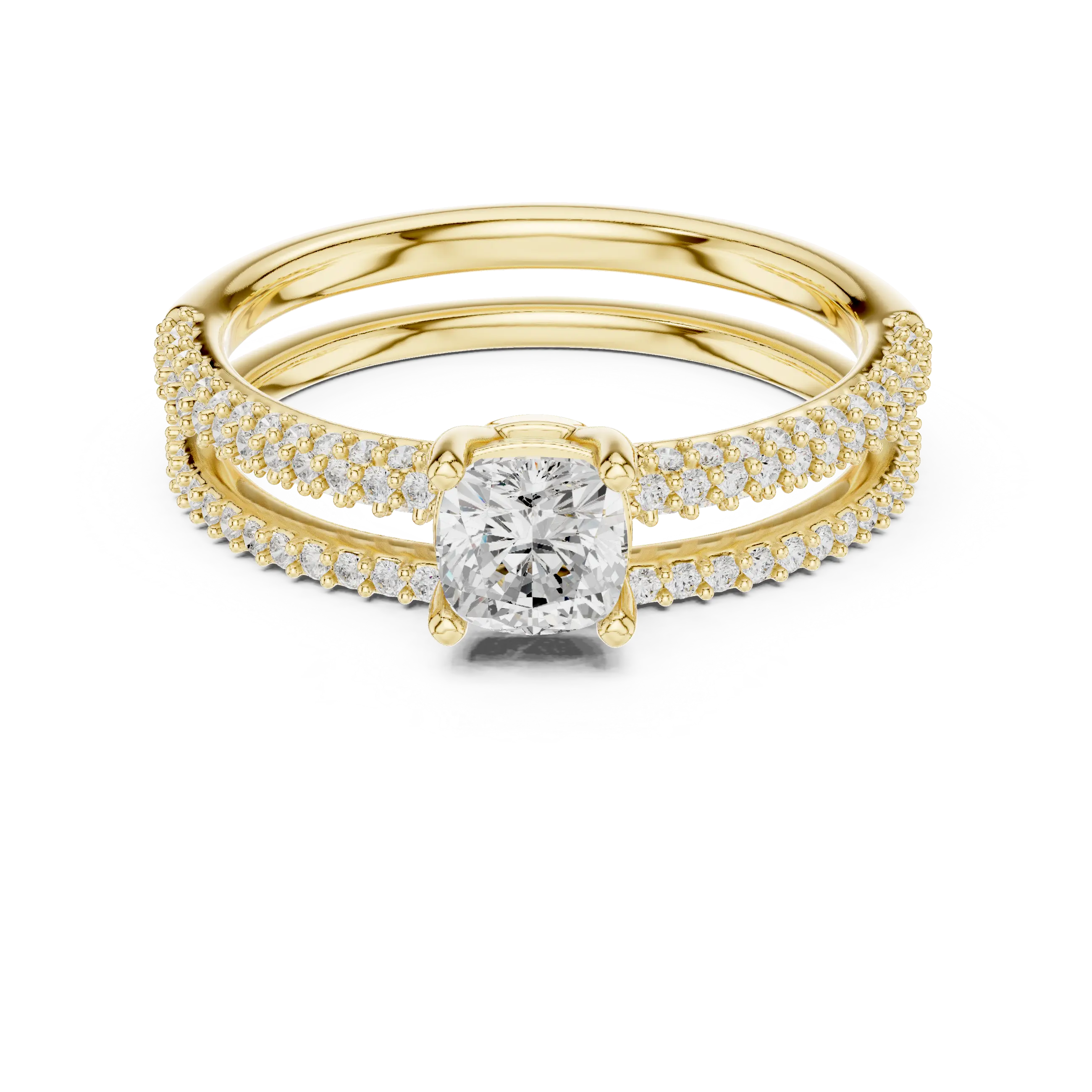 MJTW7 - Shimmering Dual Strand Cushion Accent Bridal Set