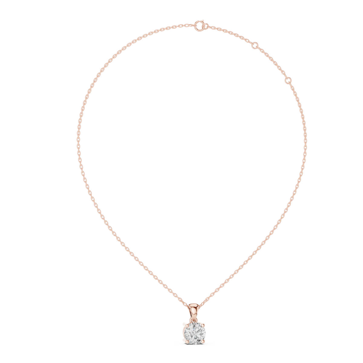MJP07 - Classic Round Solitaire Pendant with Tapered Bail