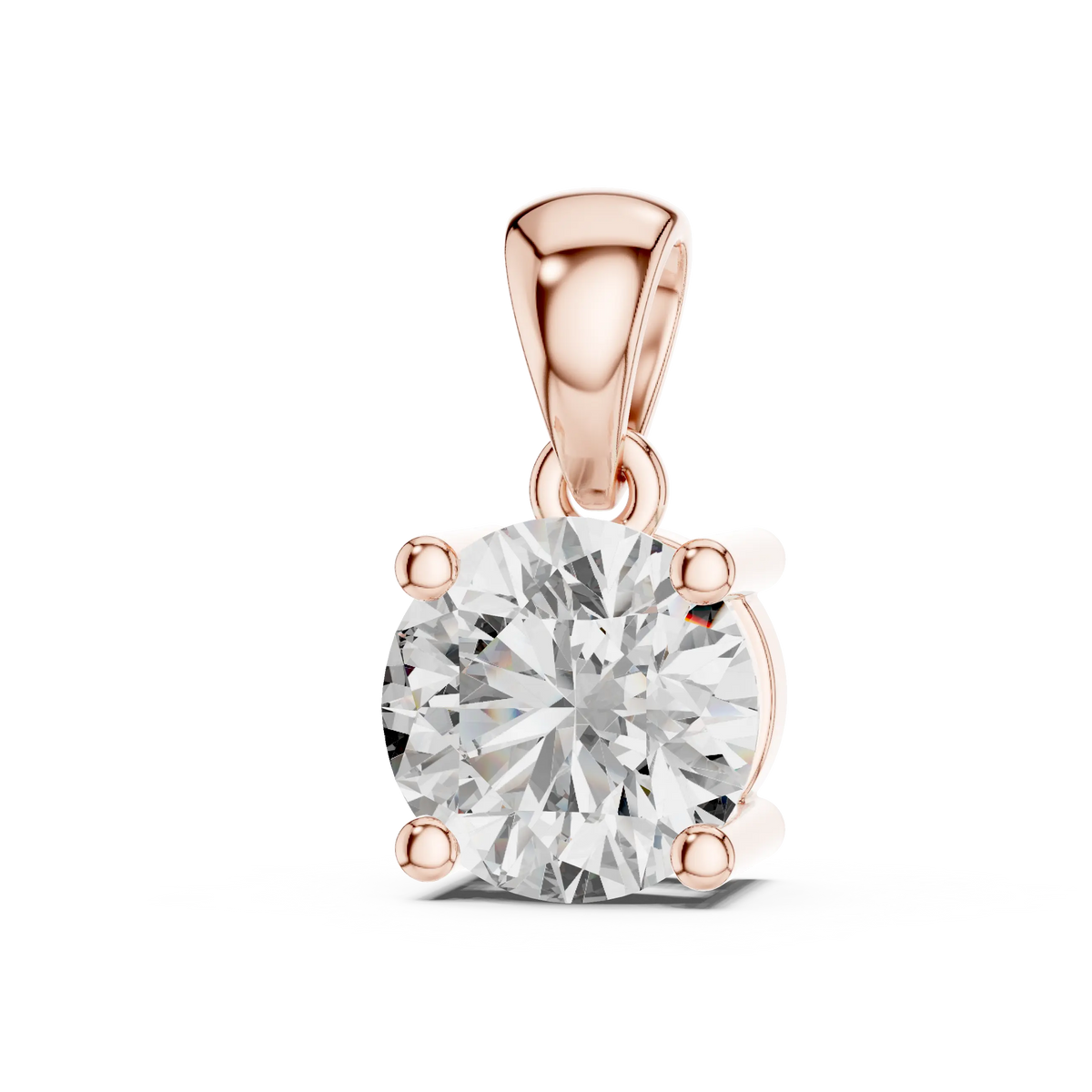 MJP07 - Classic Round Solitaire Pendant with Tapered Bail