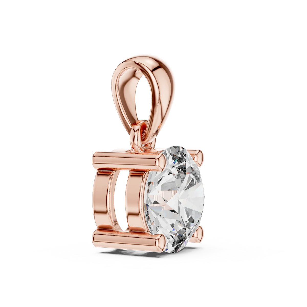 MJP07 - Classic Round Solitaire Pendant with Tapered Bail