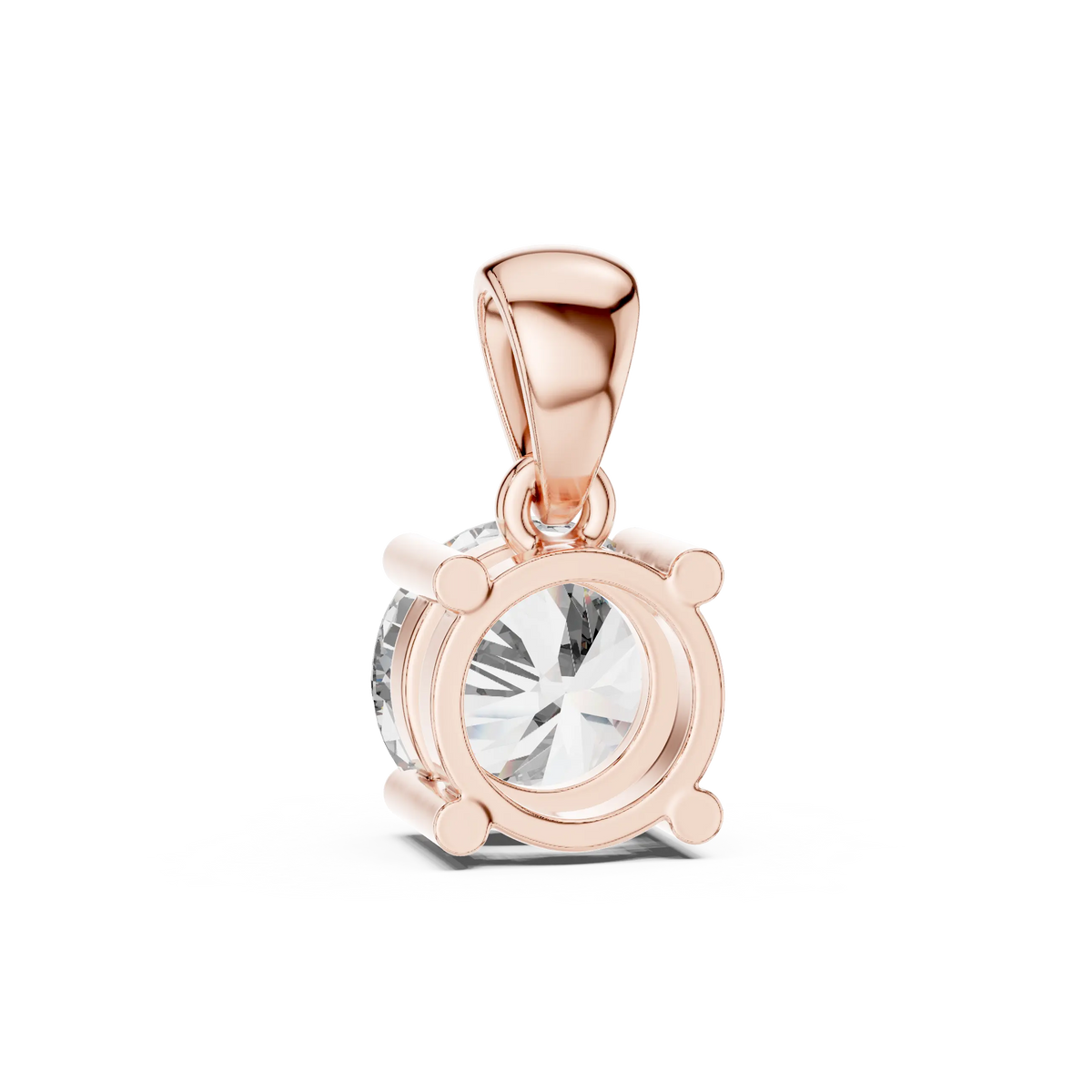 MJP07 - Classic Round Solitaire Pendant with Tapered Bail