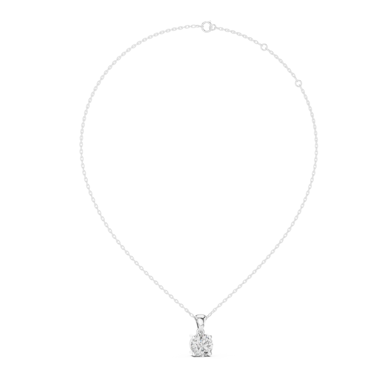 MJP07 - Classic Round Solitaire Pendant with Tapered Bail
