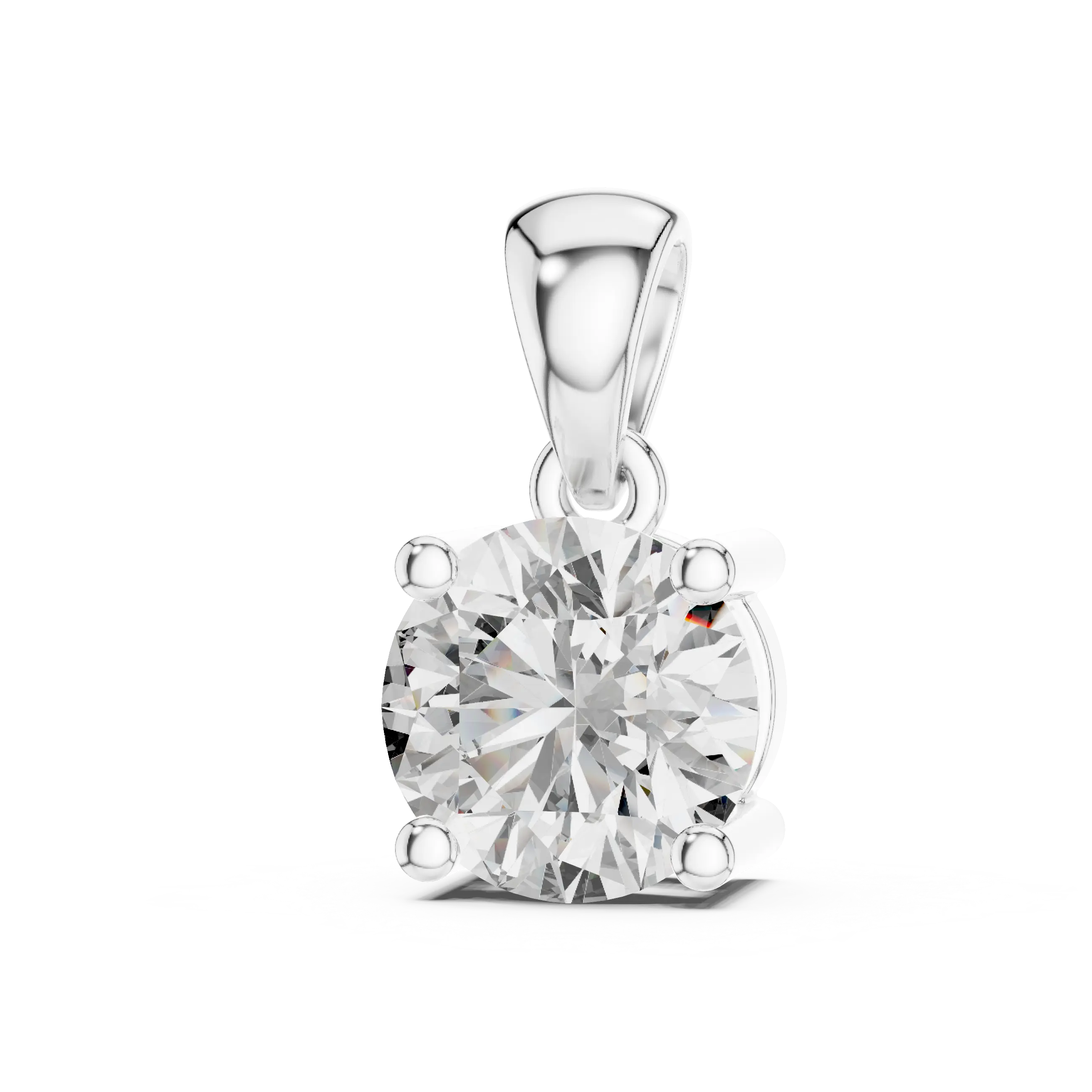 MJP07 - Classic Round Solitaire Pendant with Tapered Bail