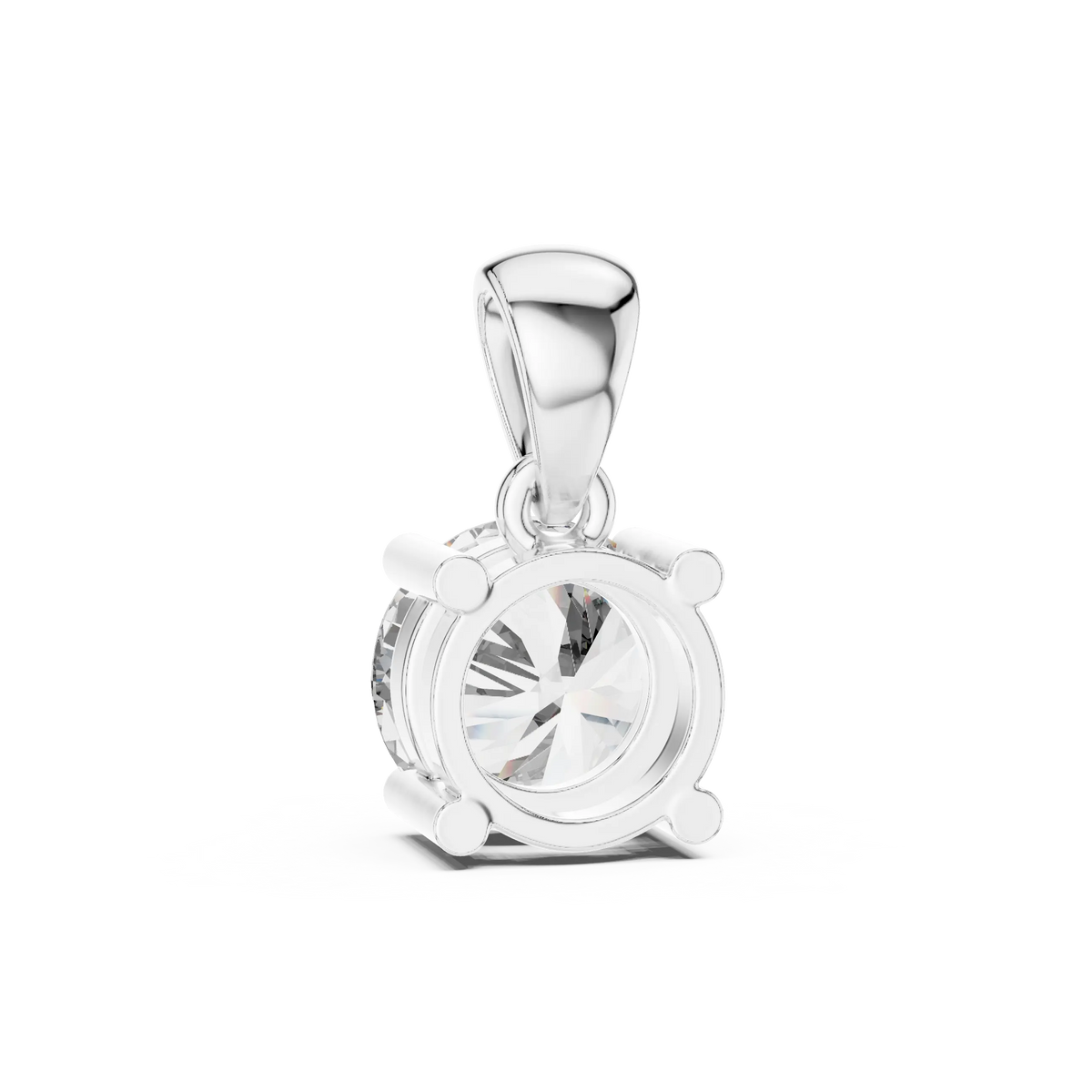 MJP07 - Classic Round Solitaire Pendant with Tapered Bail