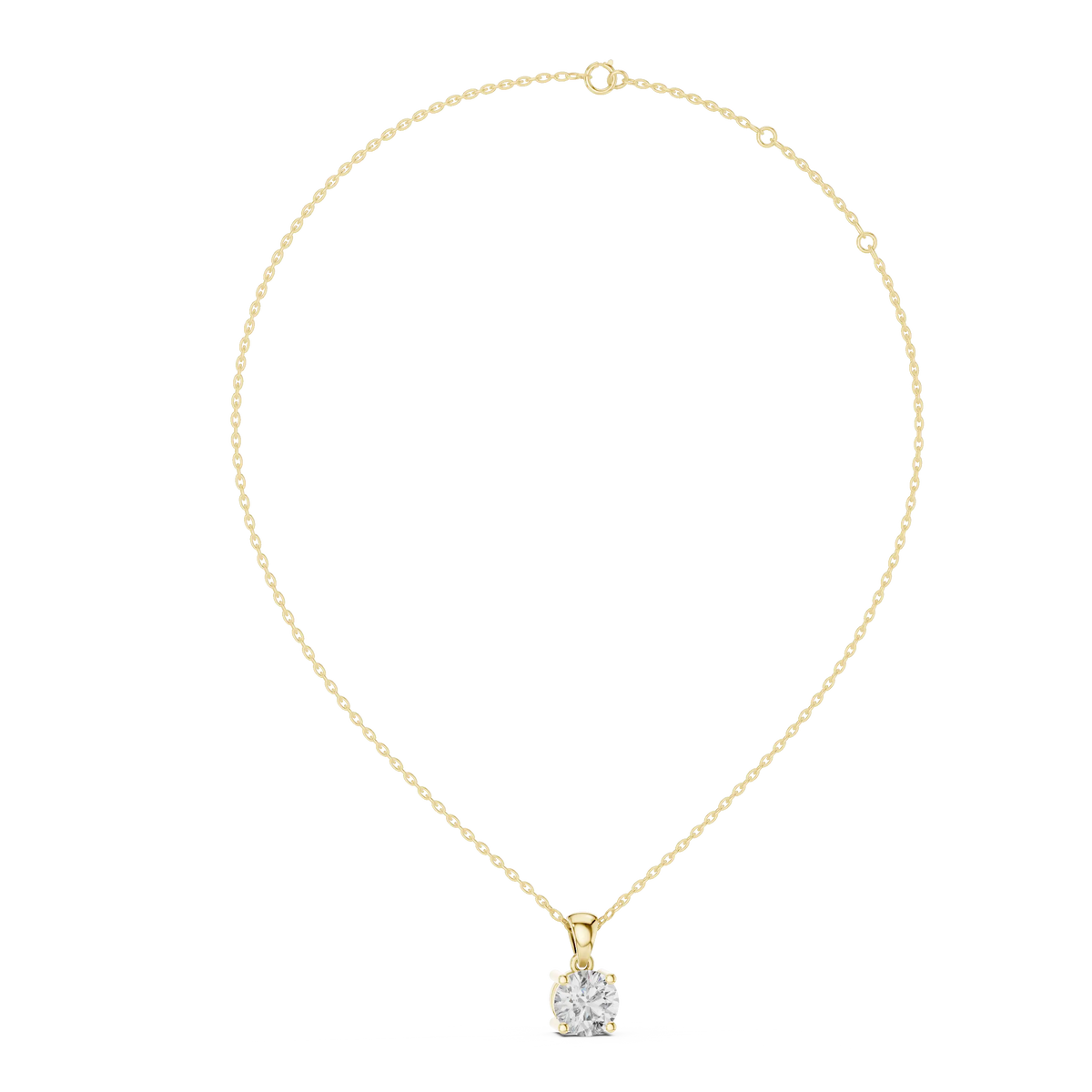 MJP07 - Classic Round Solitaire Pendant with Tapered Bail