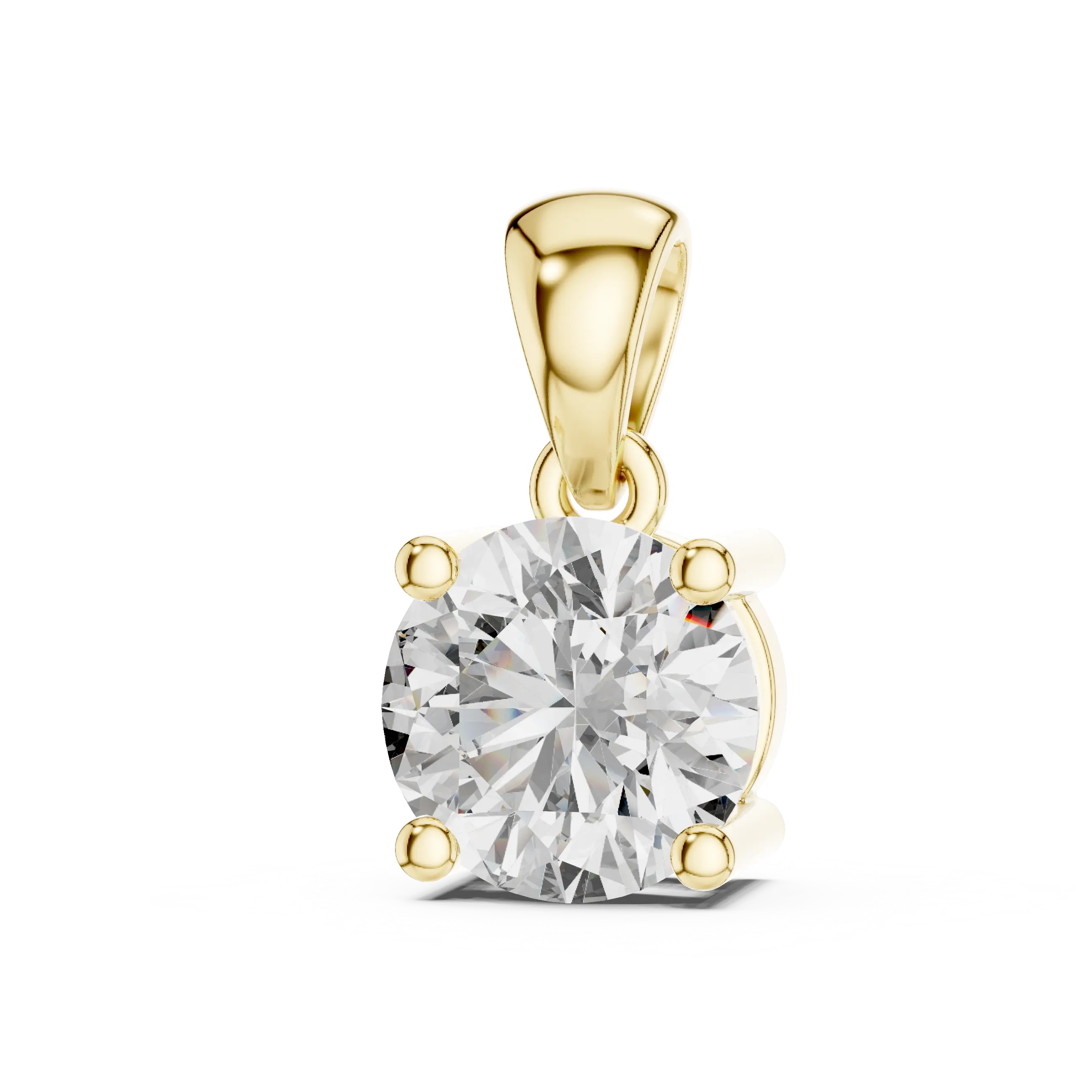 MJP07 - Classic Round Solitaire Pendant with Tapered Bail