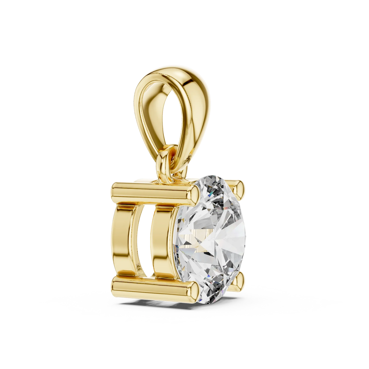 MJP07 - Classic Round Solitaire Pendant with Tapered Bail
