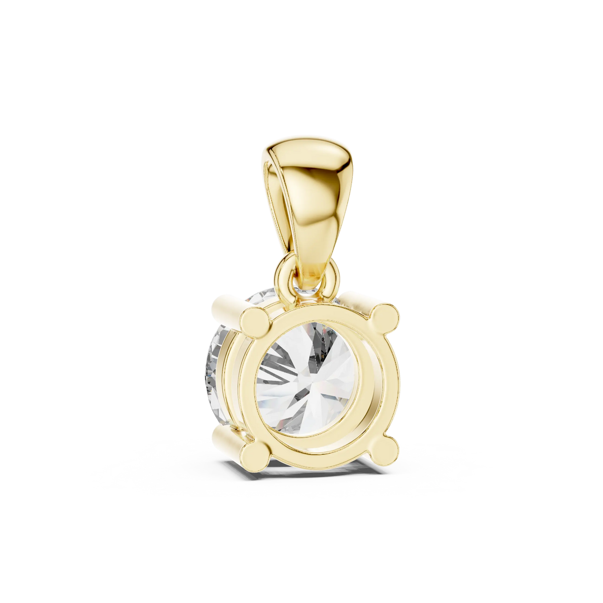 MJP07 - Classic Round Solitaire Pendant with Tapered Bail