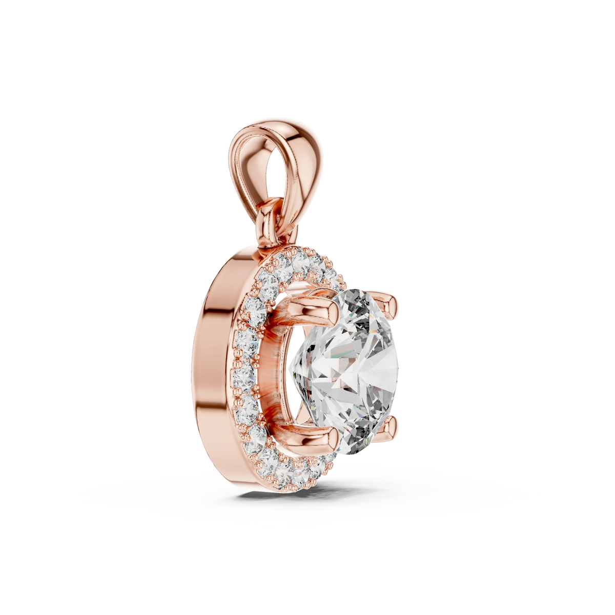 MJP08 - Elegant Micro-Pave Framed Gemstone Pendant