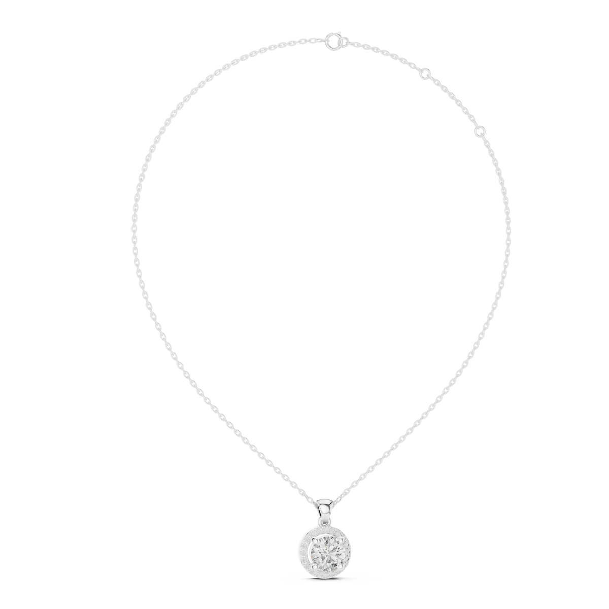 MJP08 - Elegant Micro-Pave Framed Gemstone Pendant