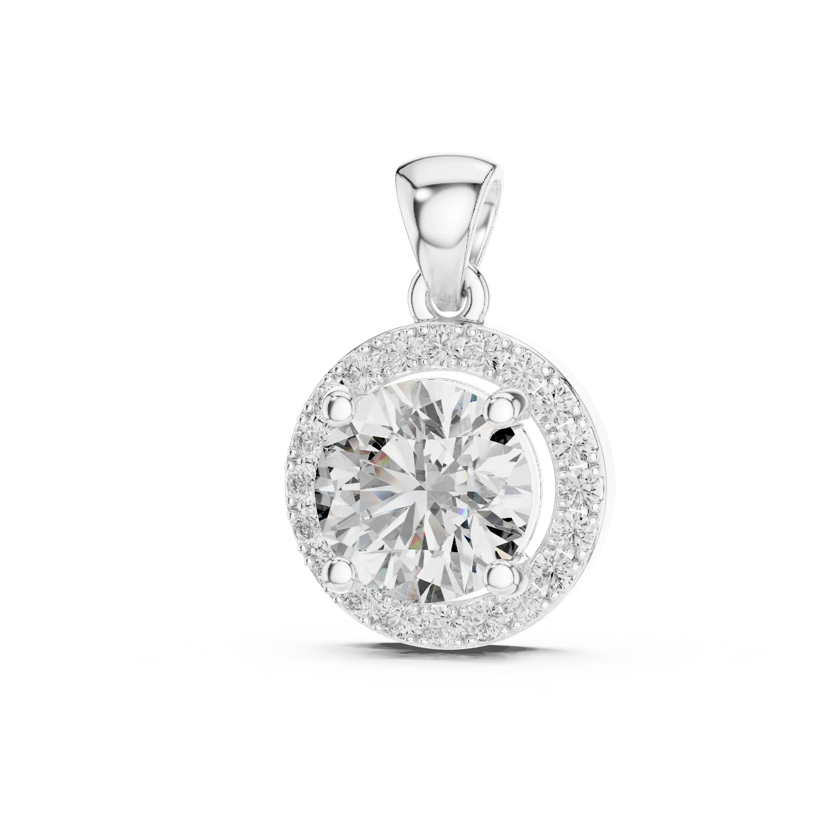 MJP08 - Elegant Micro-Pave Framed Gemstone Pendant