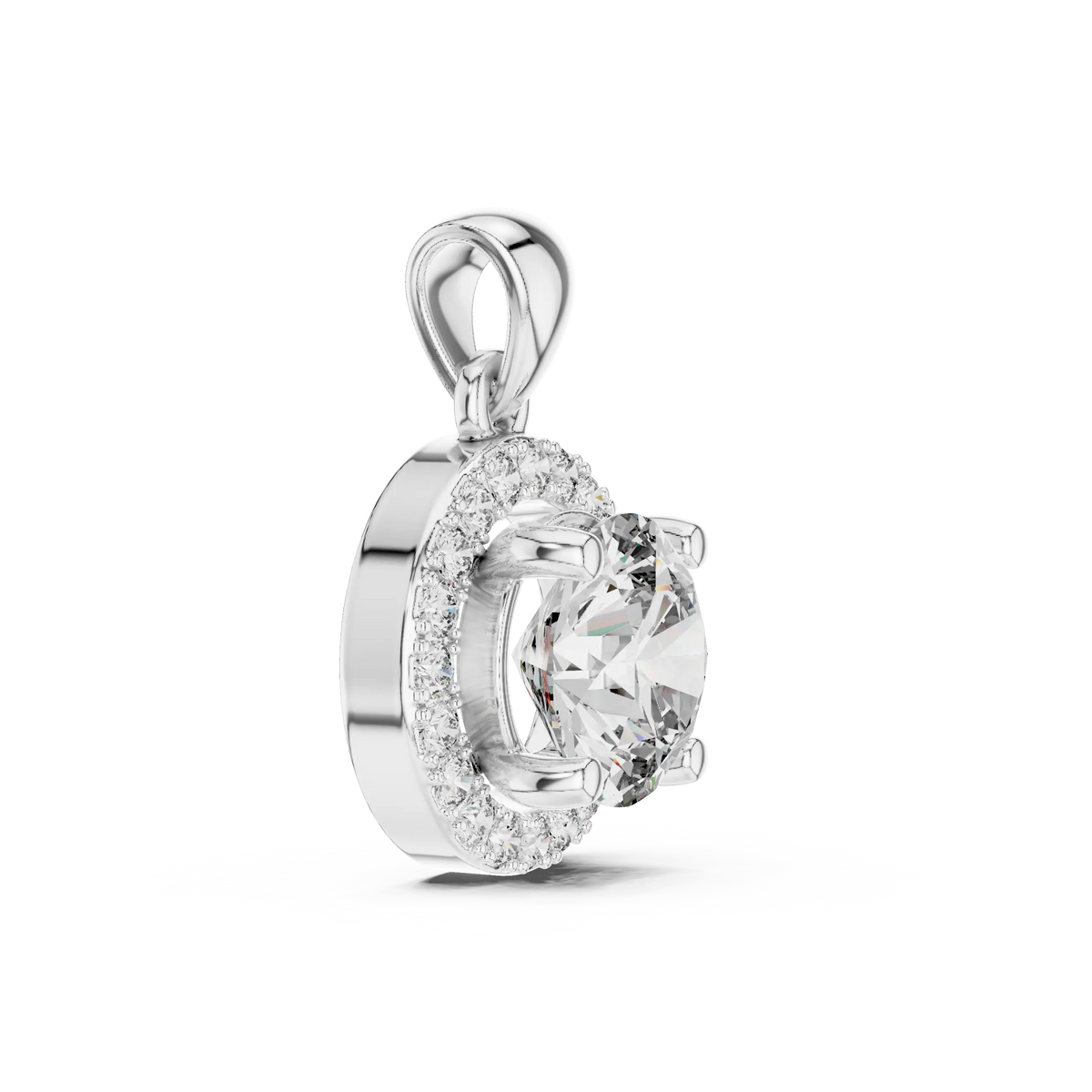 MJP08 - Elegant Micro-Pave Framed Gemstone Pendant