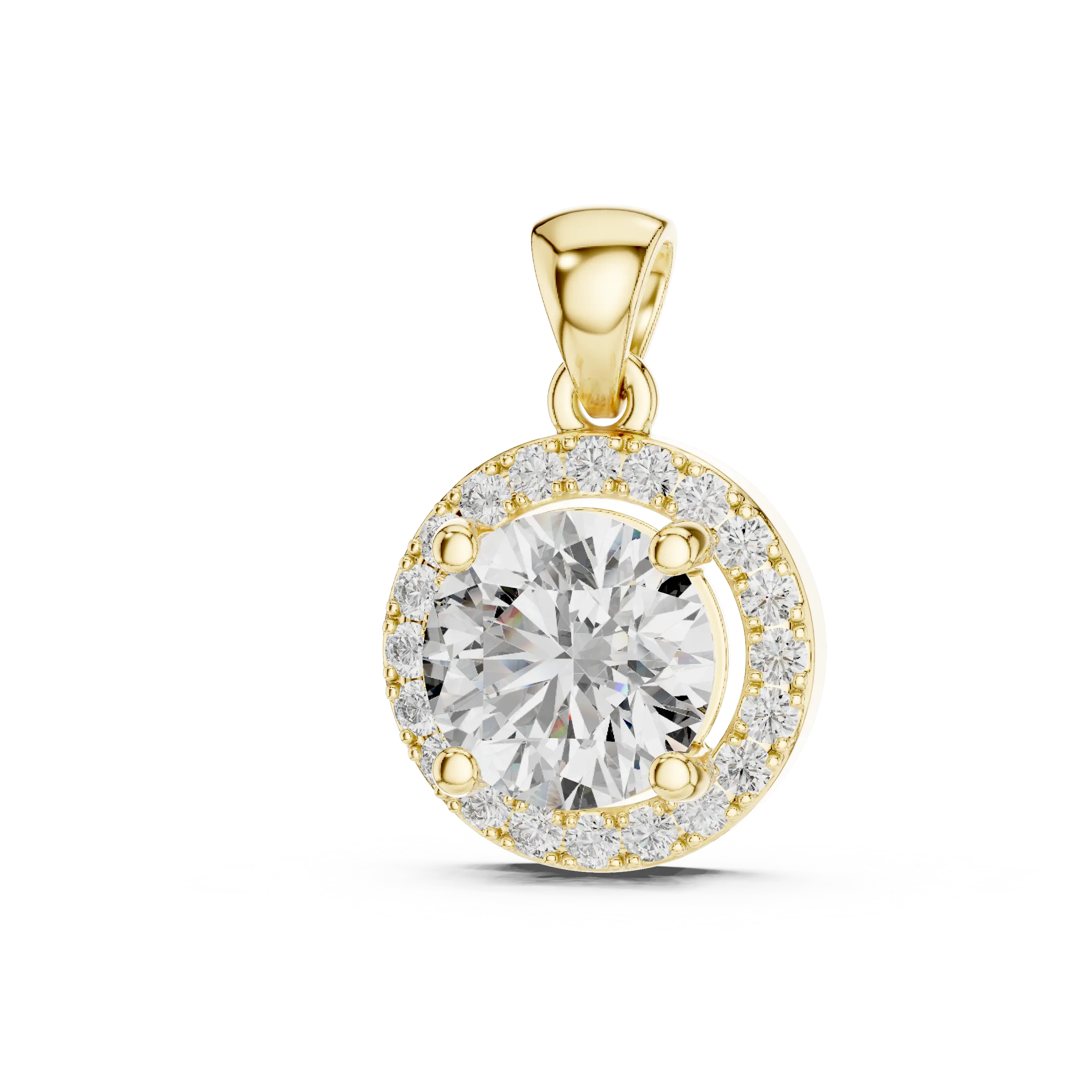 MJP08 - Elegant Micro-Pave Framed Gemstone Pendant