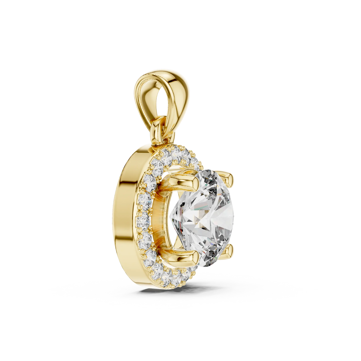 MJP08 - Elegant Micro-Pave Framed Gemstone Pendant