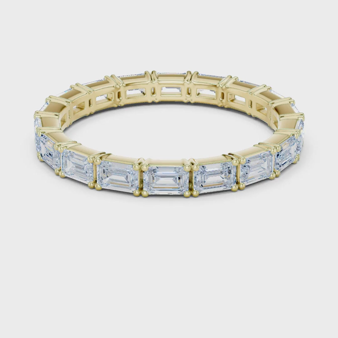 MJET014 - Emerald Cut East-West Full Eternity Band