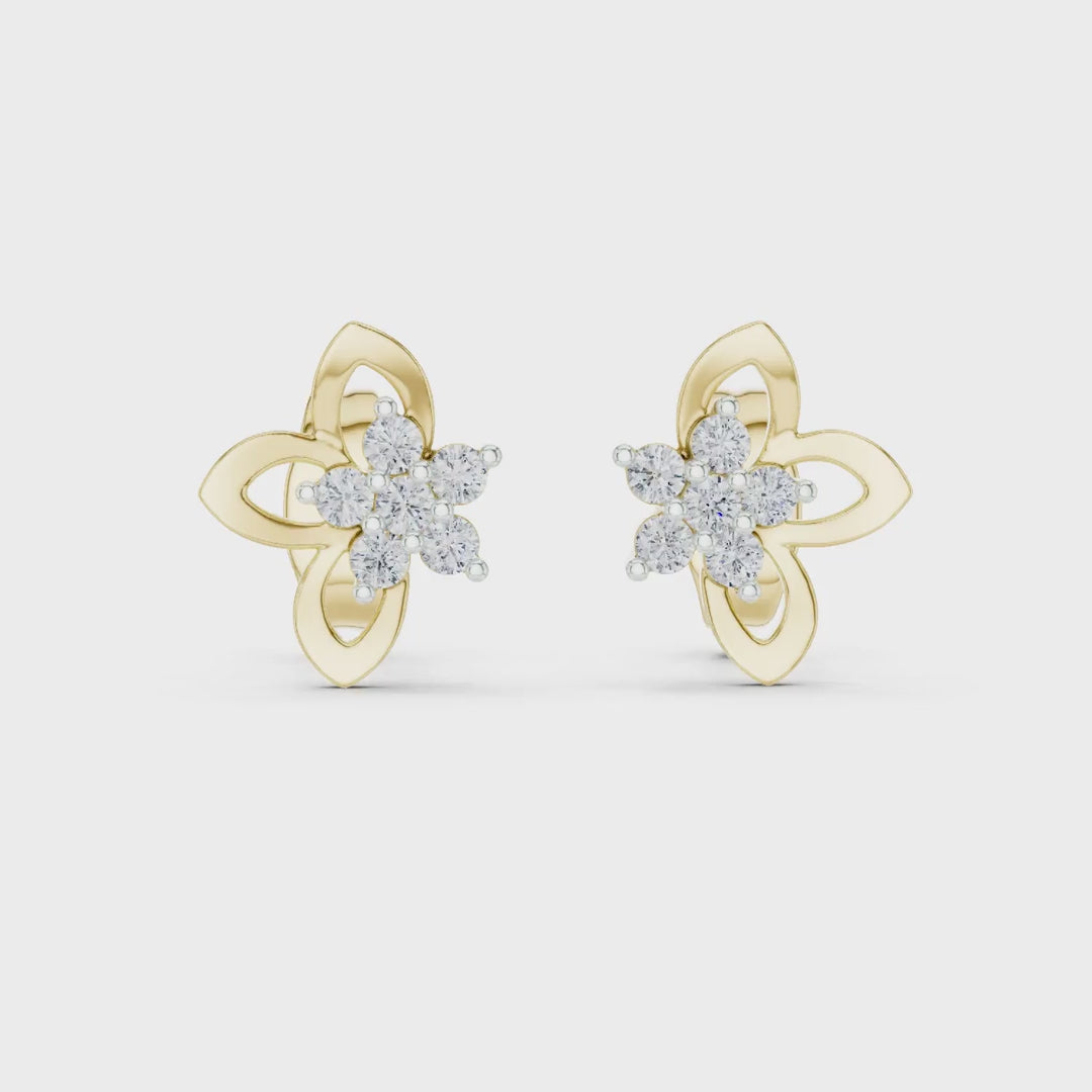 MJER37 - Fluttering Butterfly Diamond Cluster Studs