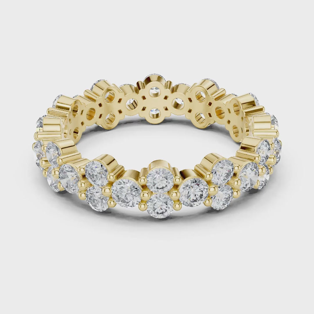 MJET025 - Scalloped Cluster Eternity Ring with Round Stones
