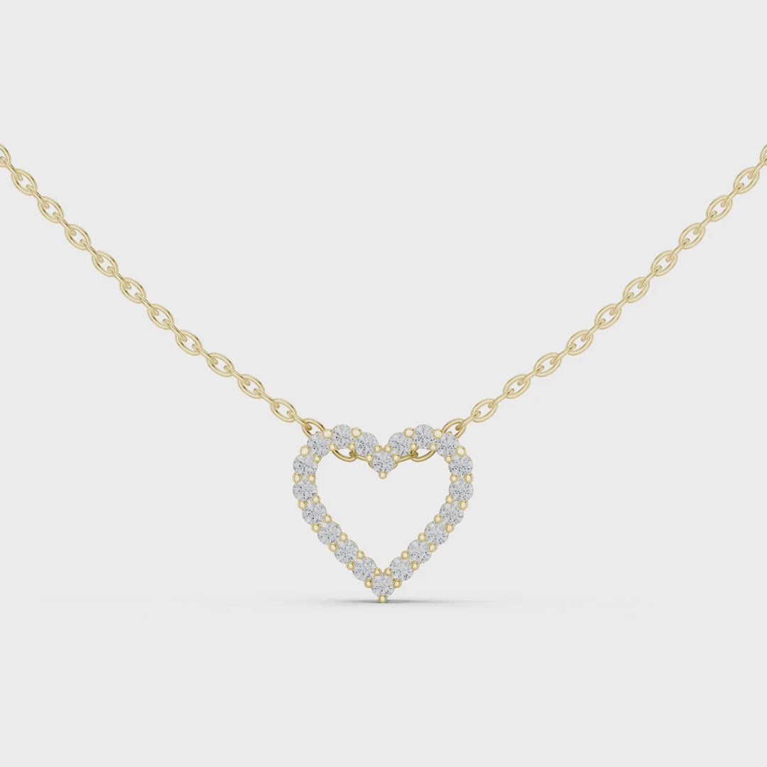 MJP36 - Radiant Open Heart Pavé Pendant