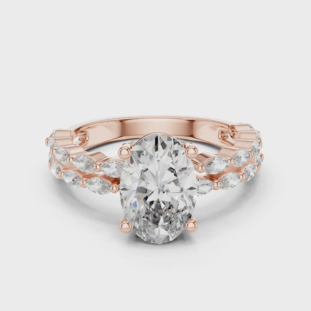MJR039 - Luxe Layered Shank Navette Cluster Ring