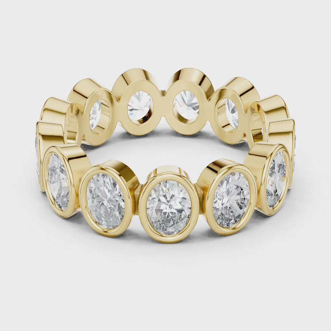 MJET032 - Oval Cut Bezel Set Full Eternity Band