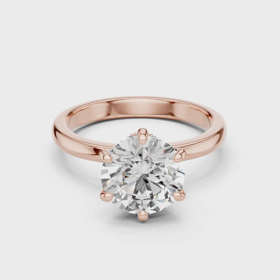 MJR017 - Round Brilliant Hidden Halo Solitaire Ring