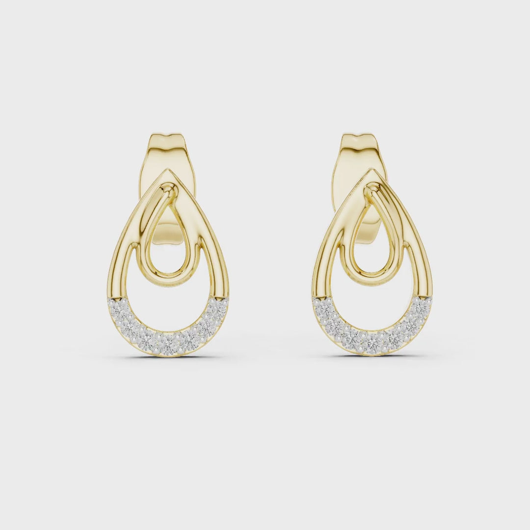 MJER33 - Open Teardrop Dual Loop Drop Earrings