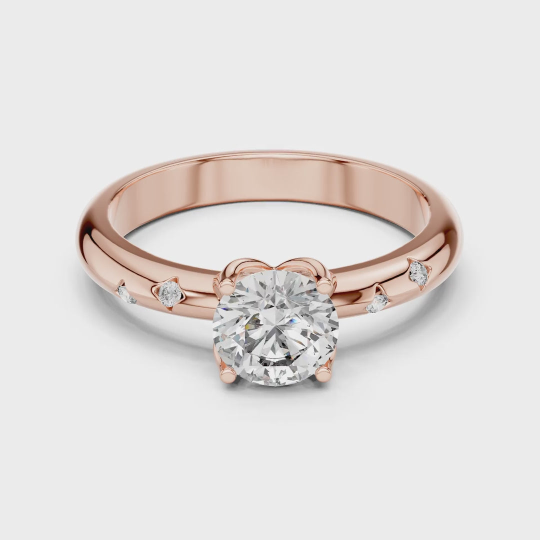 MJR049 - Round Brilliant Starlet Inset Accent Ring