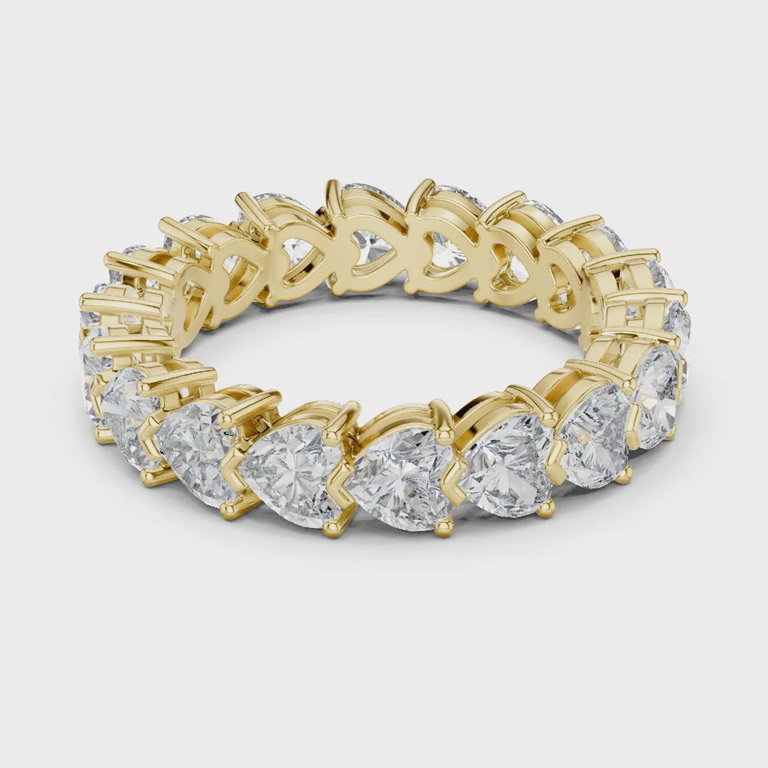 MJET036 - Heart Cut Prong Set Interlocking Eternity Band