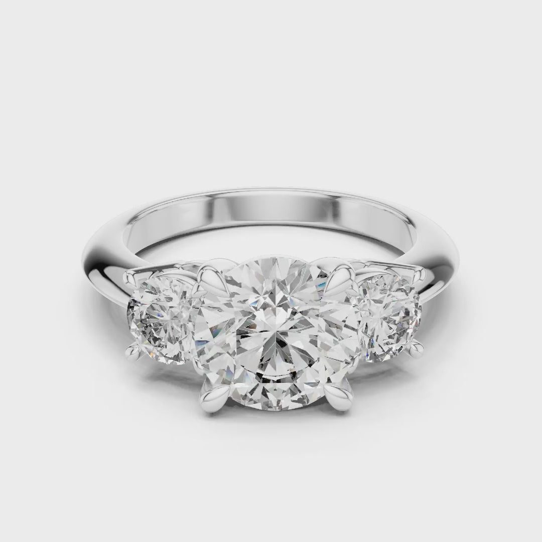 MJR029 - Round Brilliant Three Stone Engagement Ring